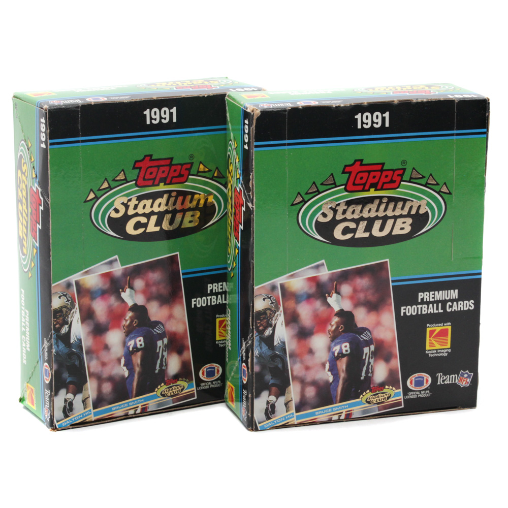 Unopened 1991 Topps Stadium Club Football Trading Cards Ebth
