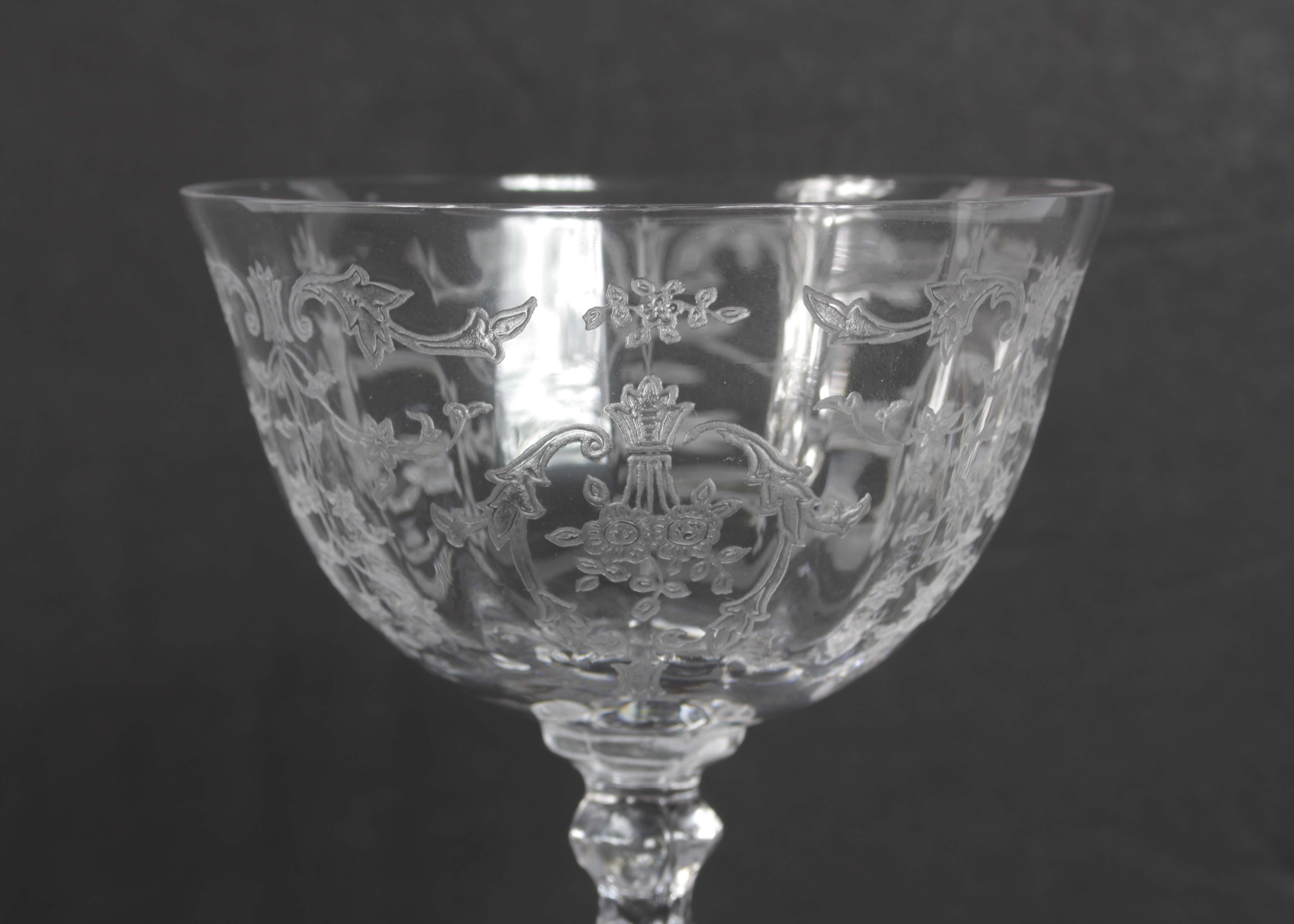 Fostoria "Navarre Clear" Champagne Coupes and Salad Plates EBTH