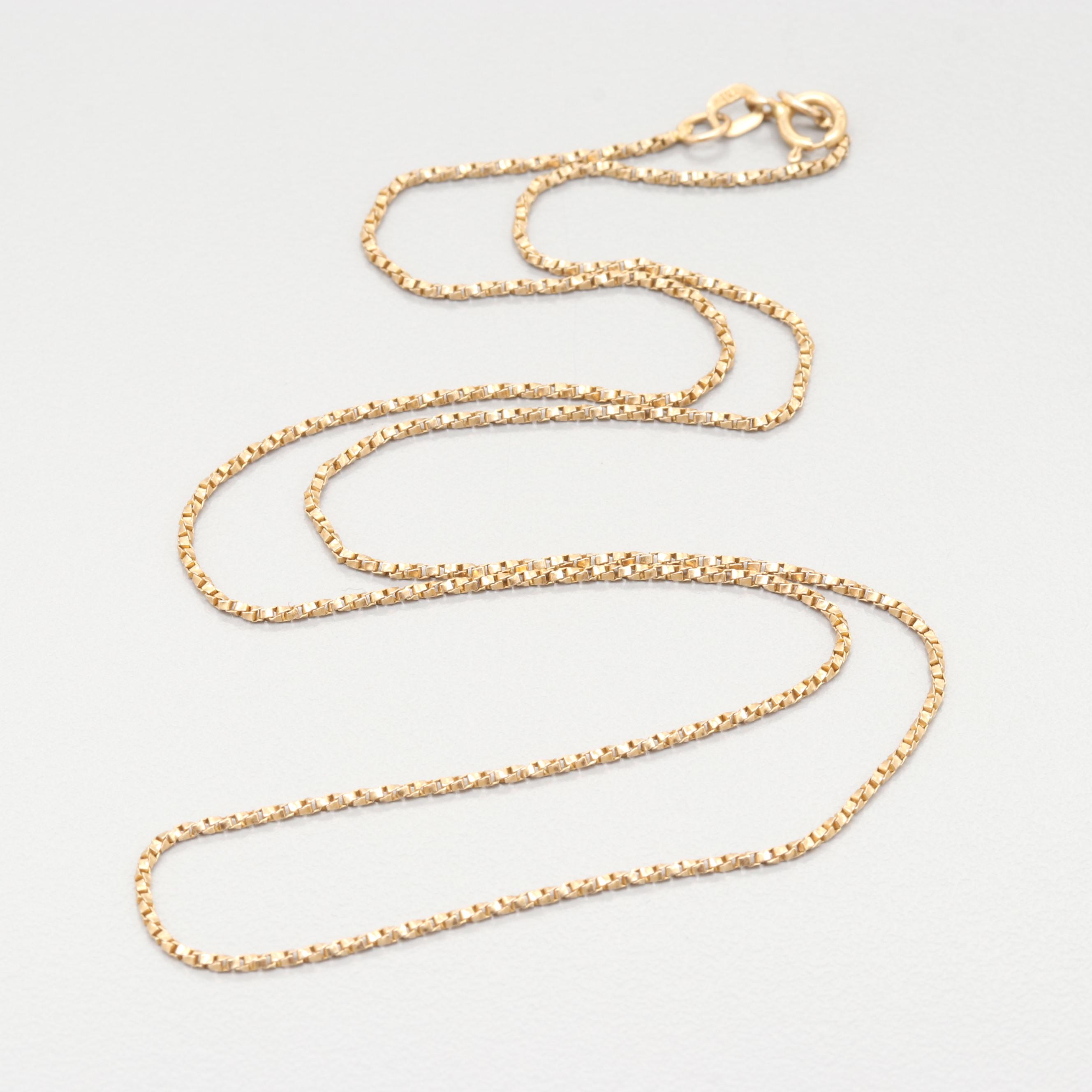 14k Yellow Gold Twisted Box Chain EBTH