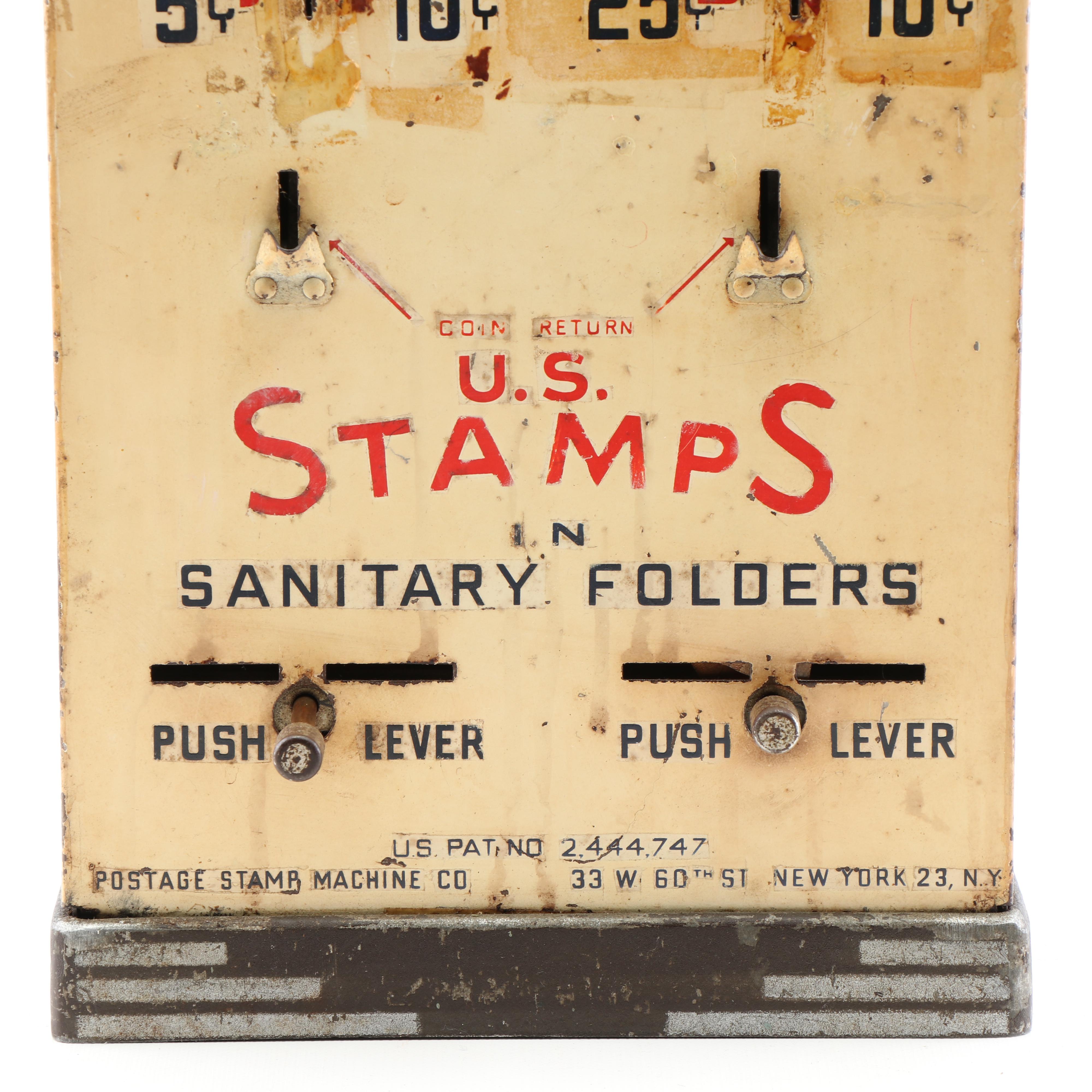 Postage Stamp Machine Co. Vending Machine, Mid 20th Century EBTH