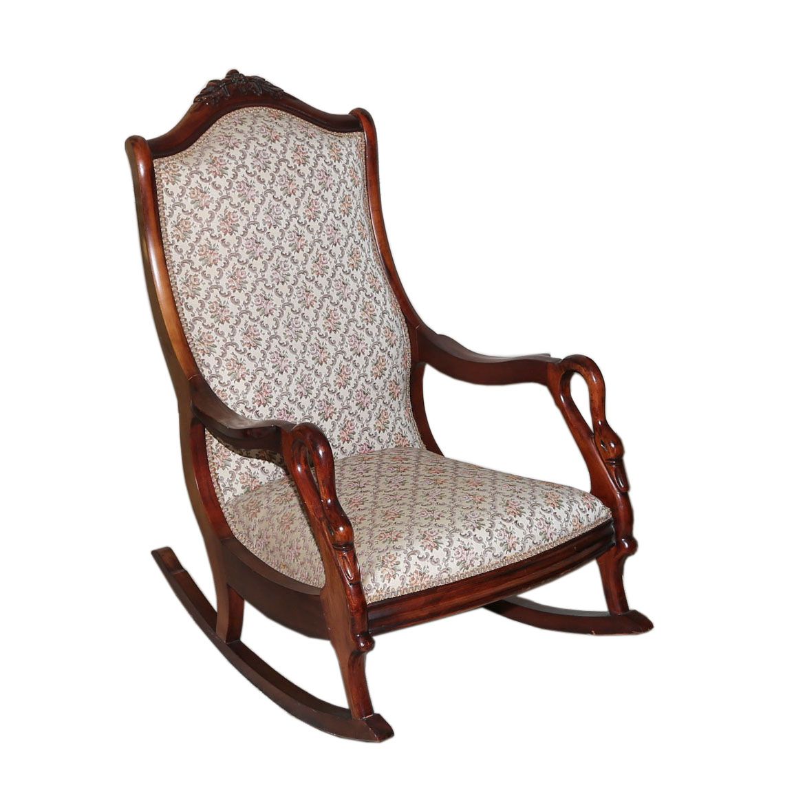 Walnut Gooseneck Rocking Chair, 20th Century EBTH