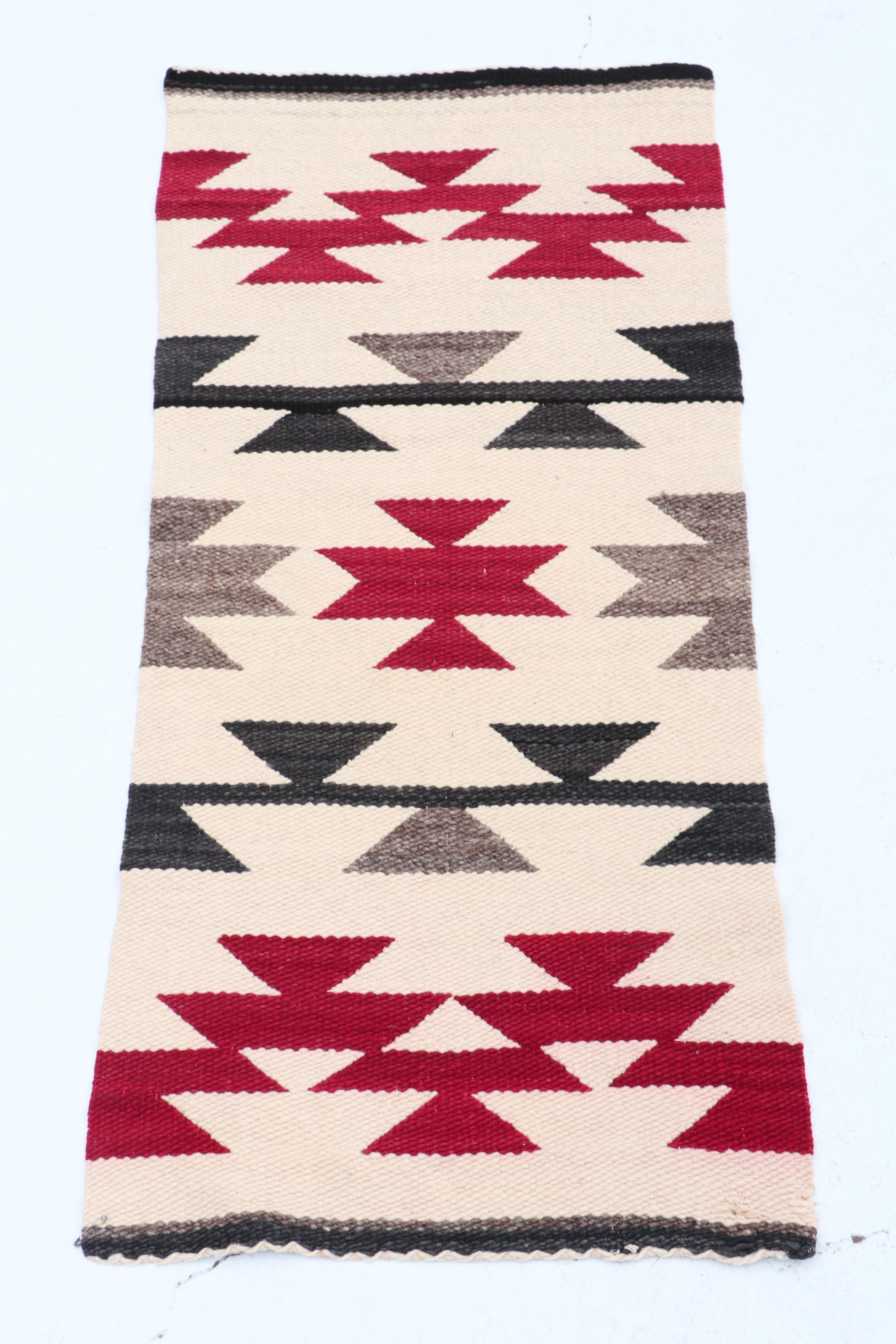 Handwoven Navajo Style TableRunner and Mexican Rug EBTH