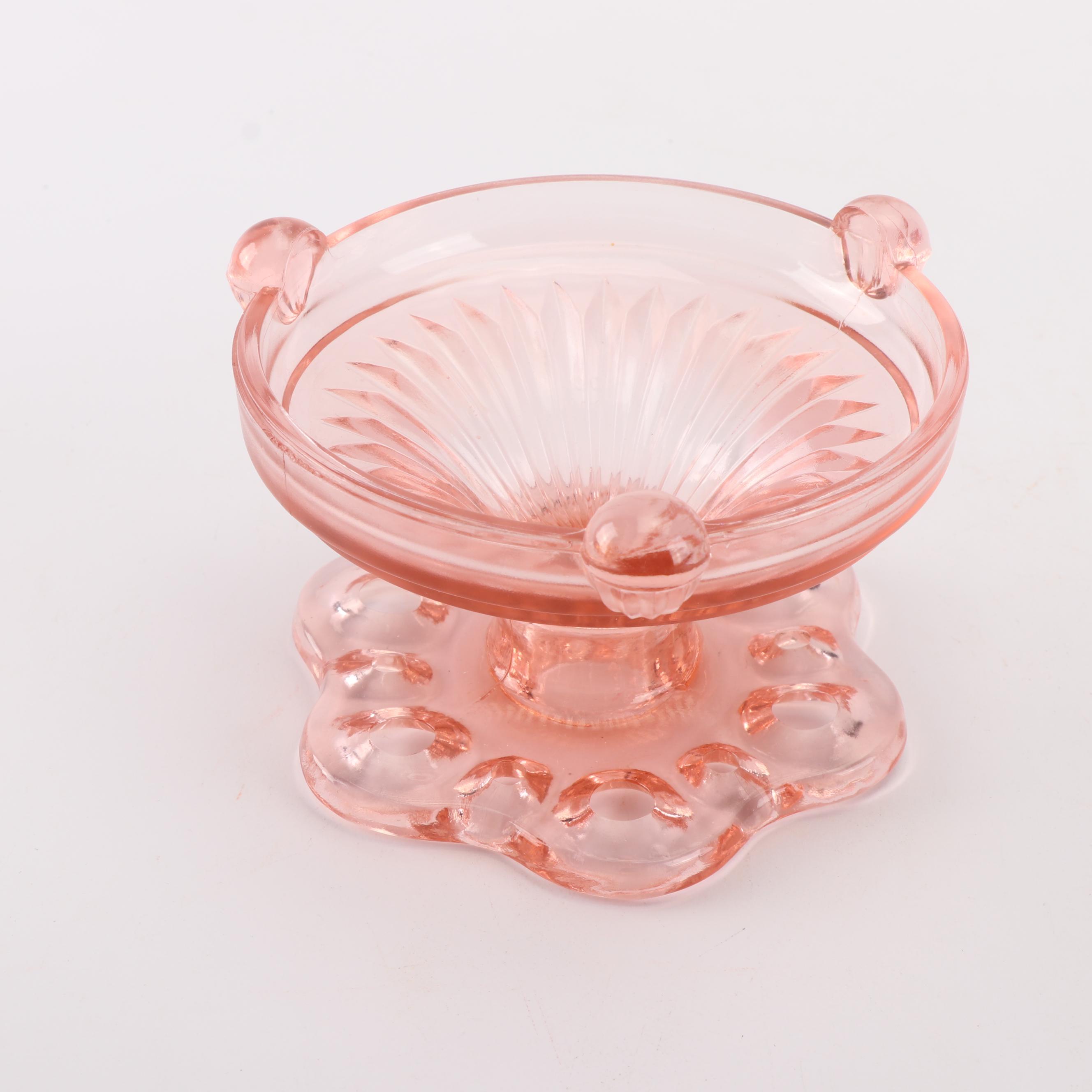 Vintage Anchor Hocking "Lace Edge Pink" Depression Glass Serveware EBTH