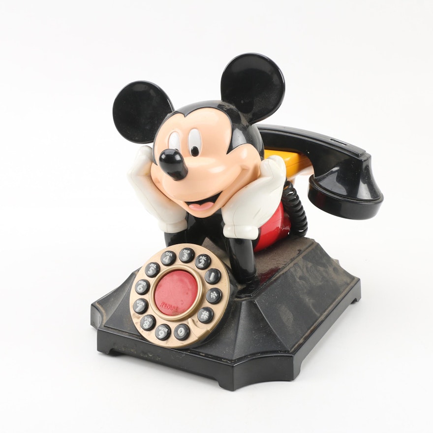 Telemania Mickey Mouse Desk Telephone 1997 Ebth