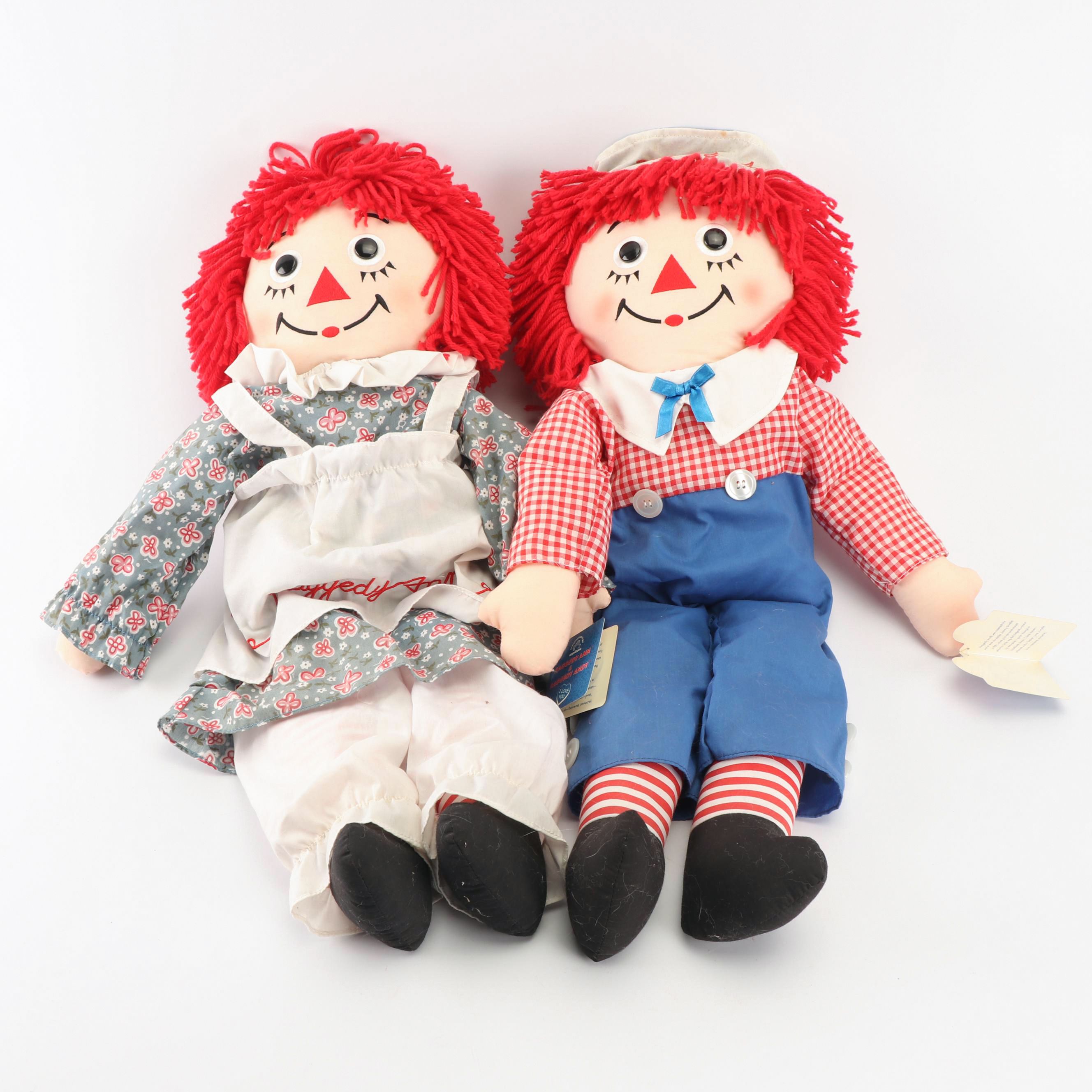 Applause "Raggedy Ann" and "Andy" Plush Dolls, 2002 | EBTH