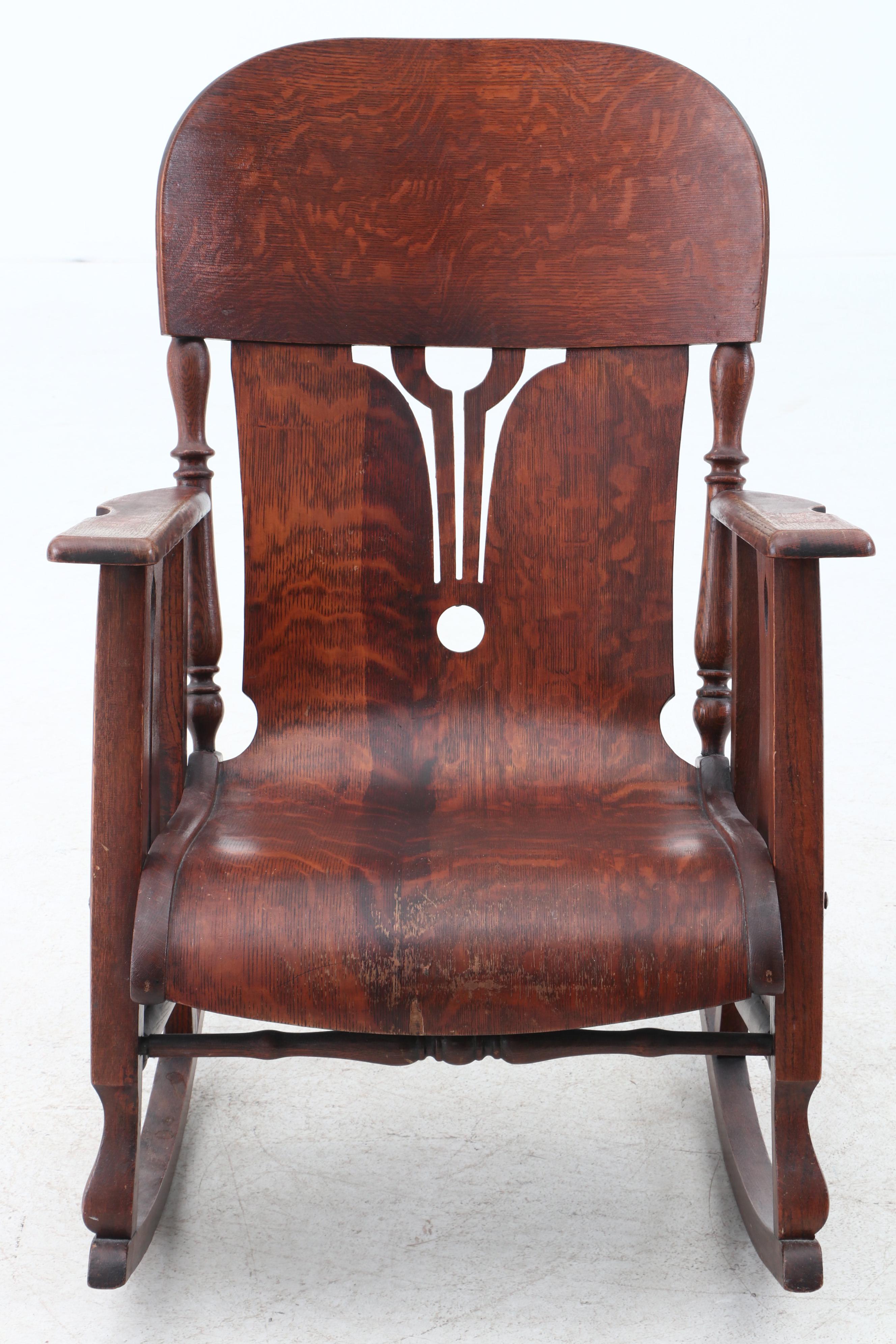 Early 20th Century Mission Rocking Chair by Wisconsin Chair Co. in Oak