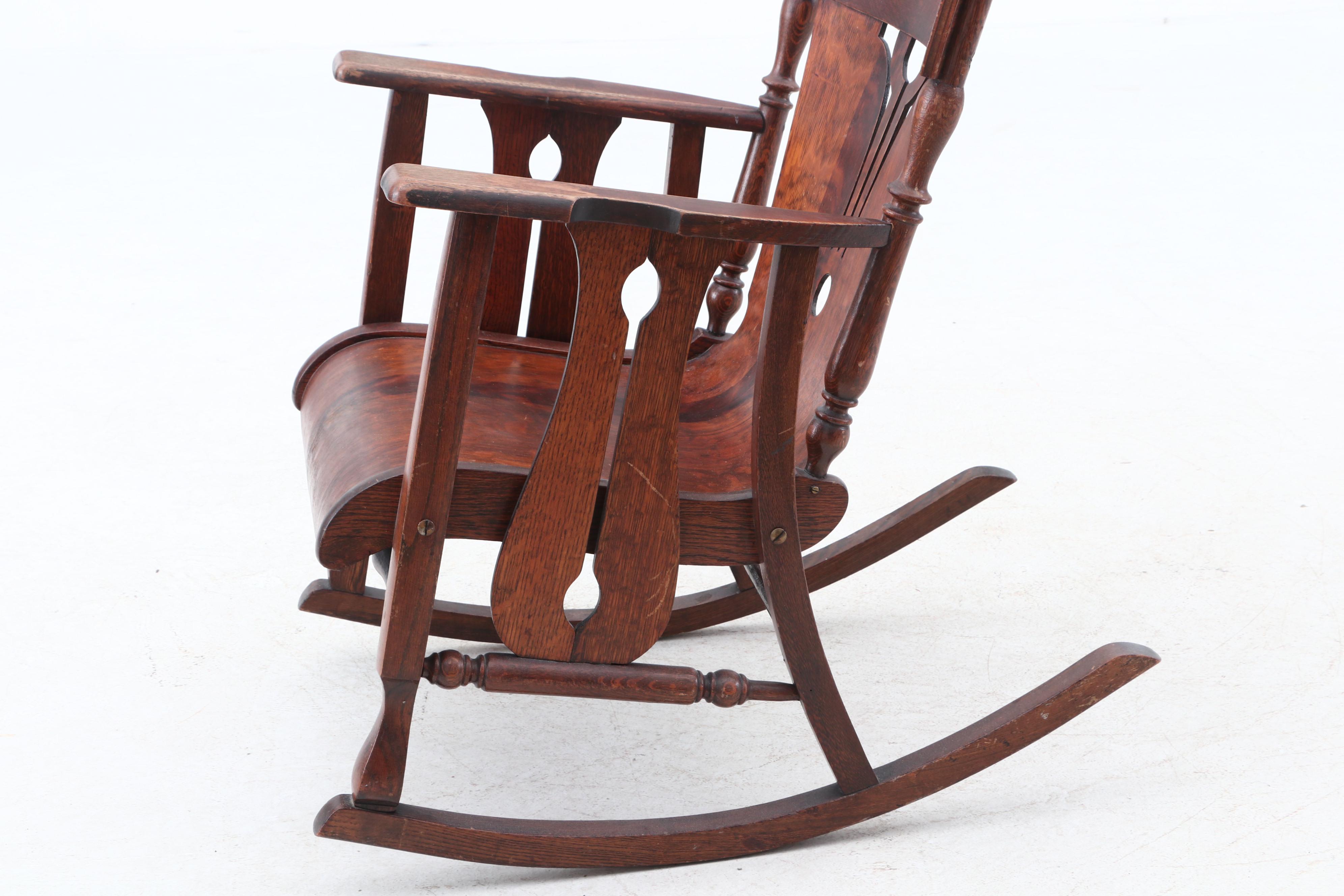 Early 20th Century Mission Rocking Chair by Wisconsin Chair Co. in Oak