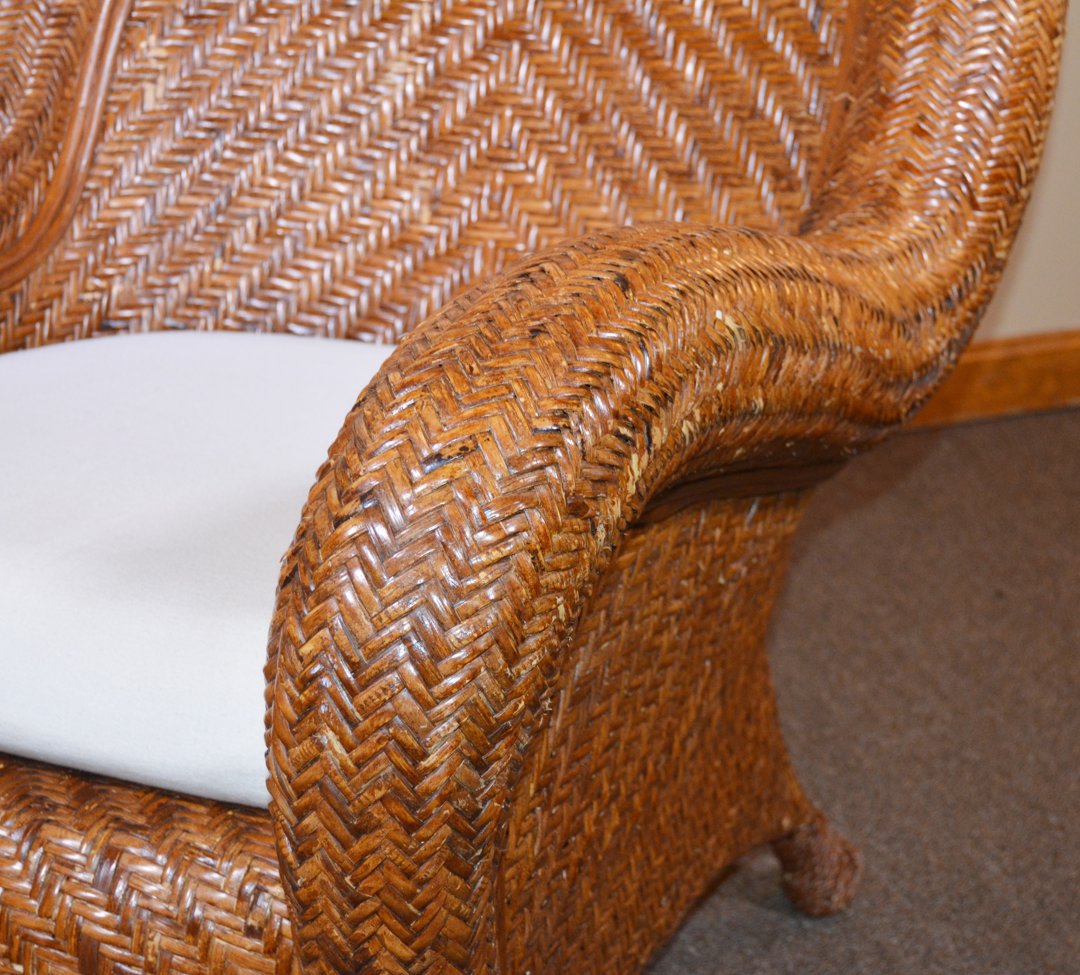 "Malabar" Rattan Lounge Chair by Pottery Barn, 21st Century EBTH