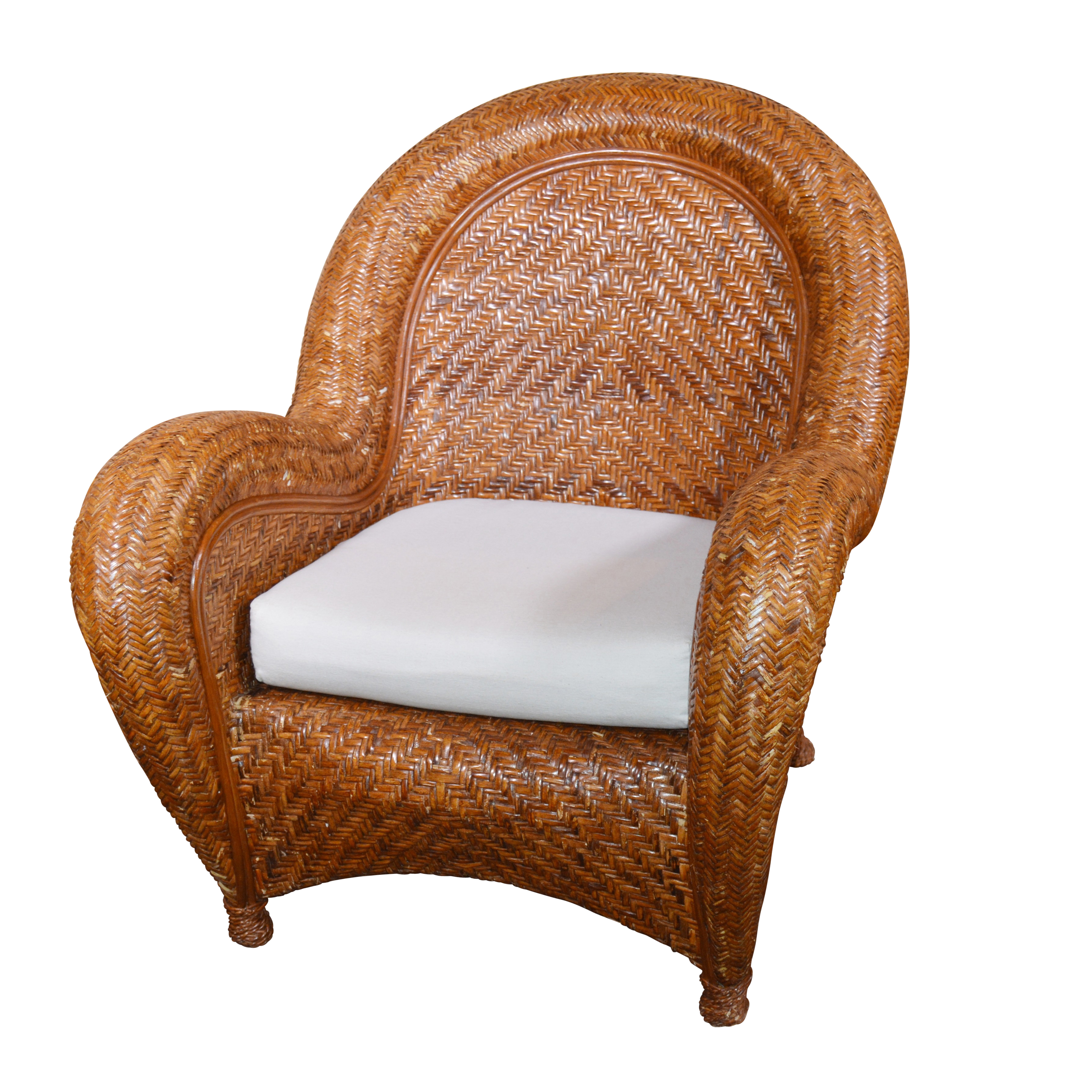 "Malabar" Rattan Lounge Chair by Pottery Barn, 21st Century EBTH