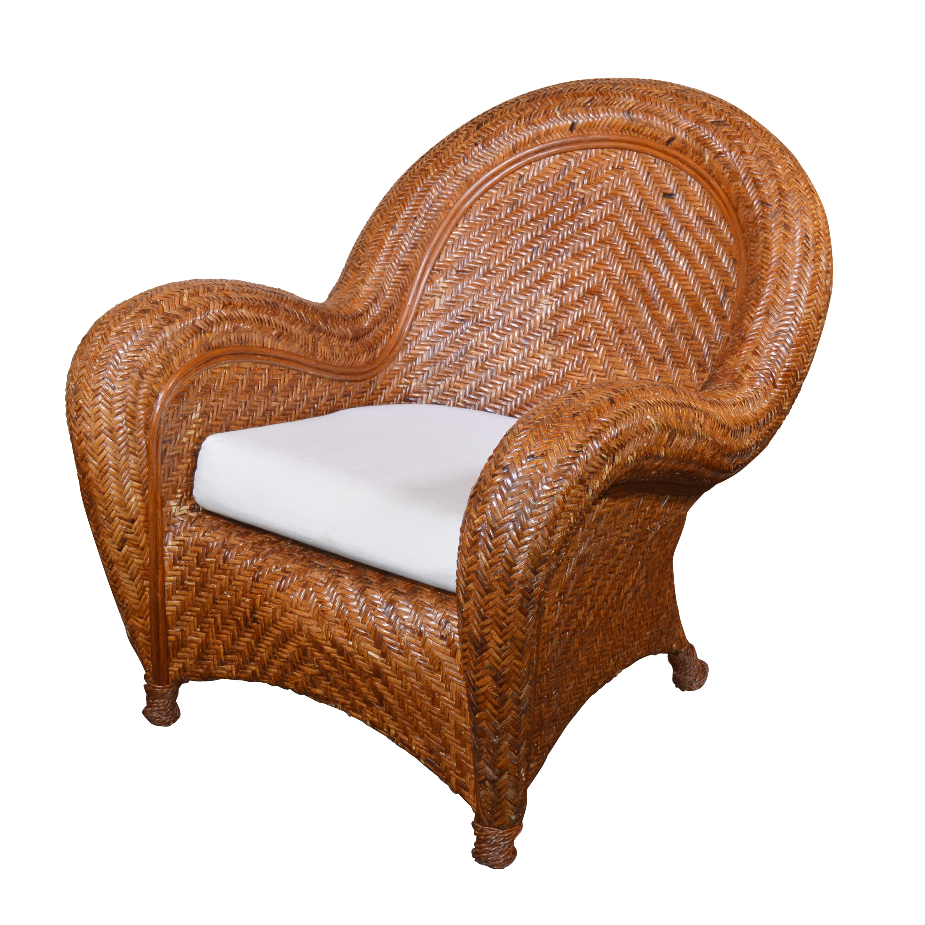 "Malabar" Rattan Lounge Chair by Pottery Barn, 21st Century EBTH