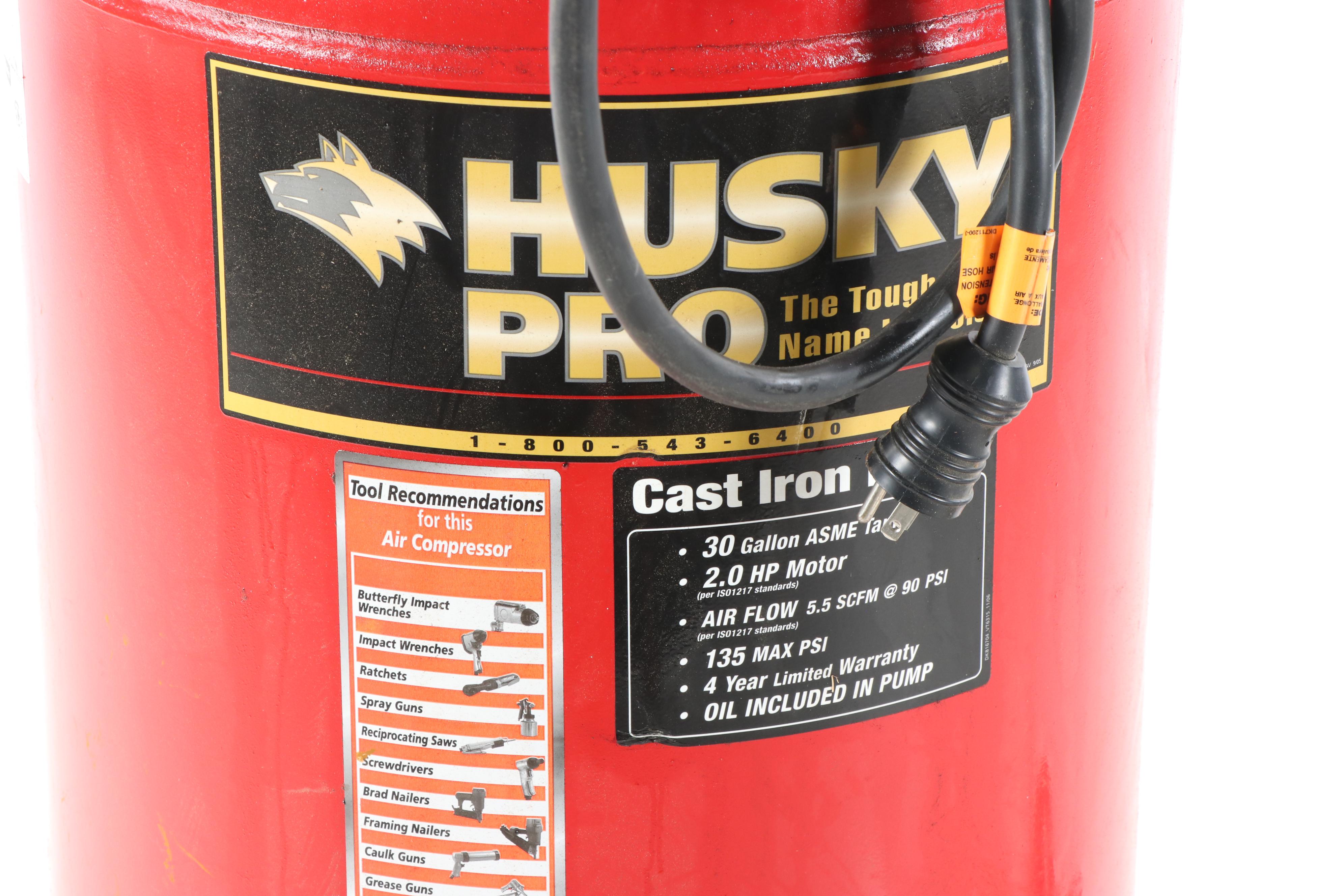 Husky Pro 30 Gallon Rolling Air Compressor EBTH