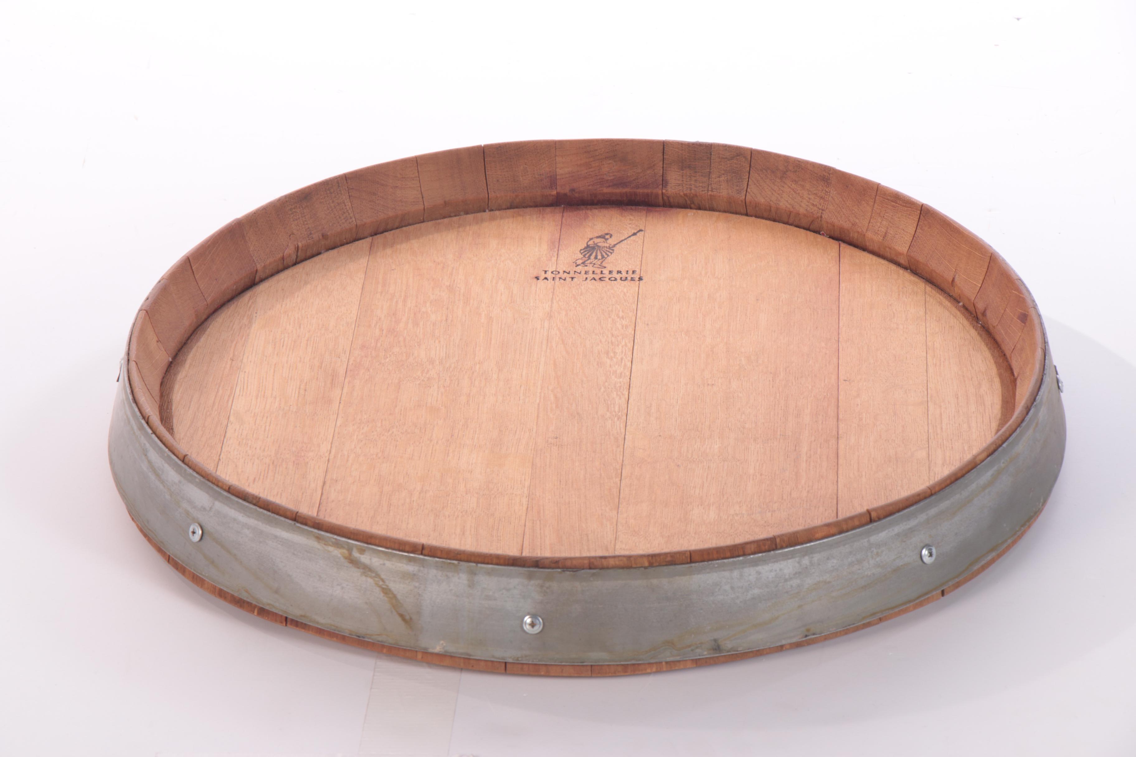 Tonnellerie Reclaimed Wine Barrel Lid Lazy Susan EBTH