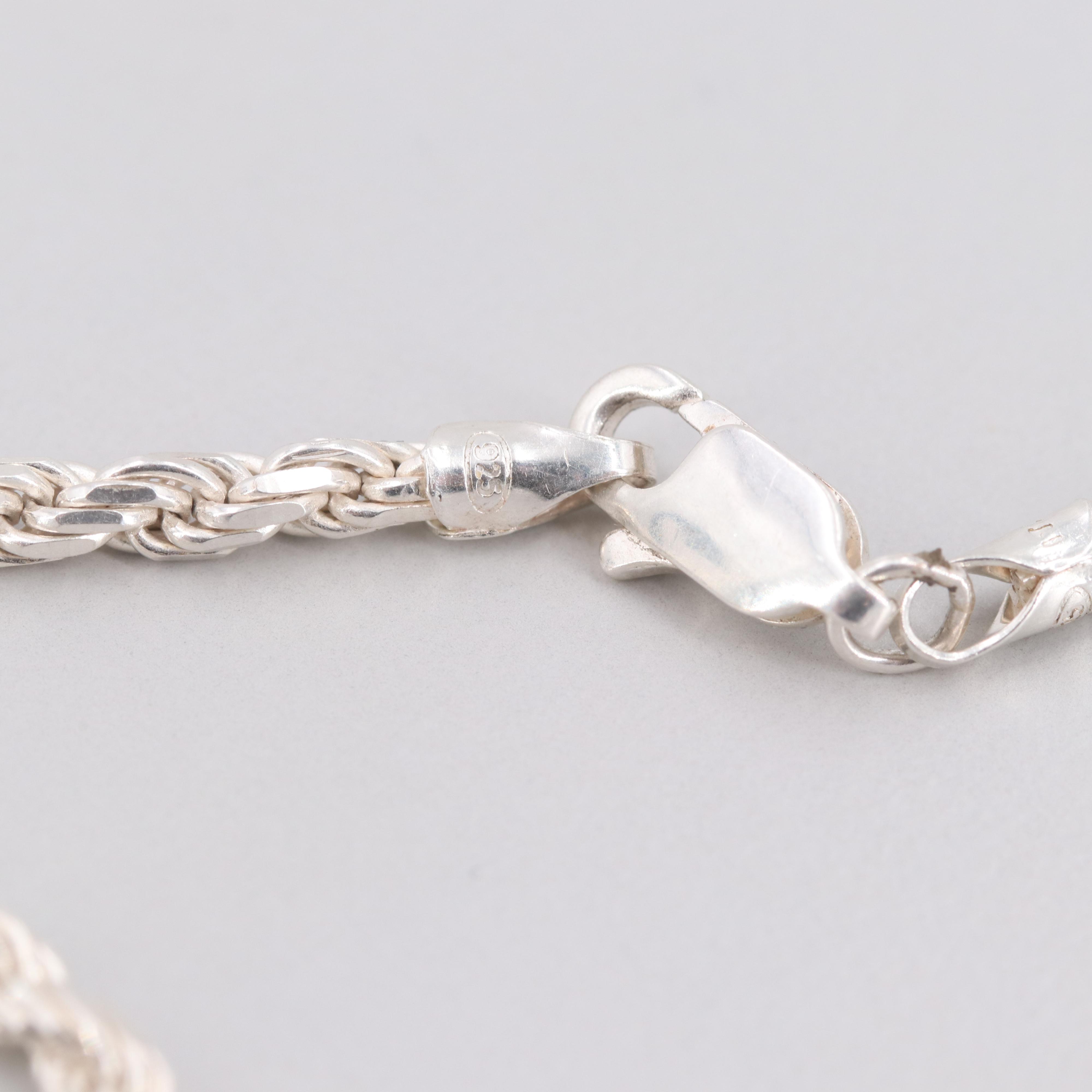 Sterling Silver Twisted Rope Necklace and Bracelet EBTH