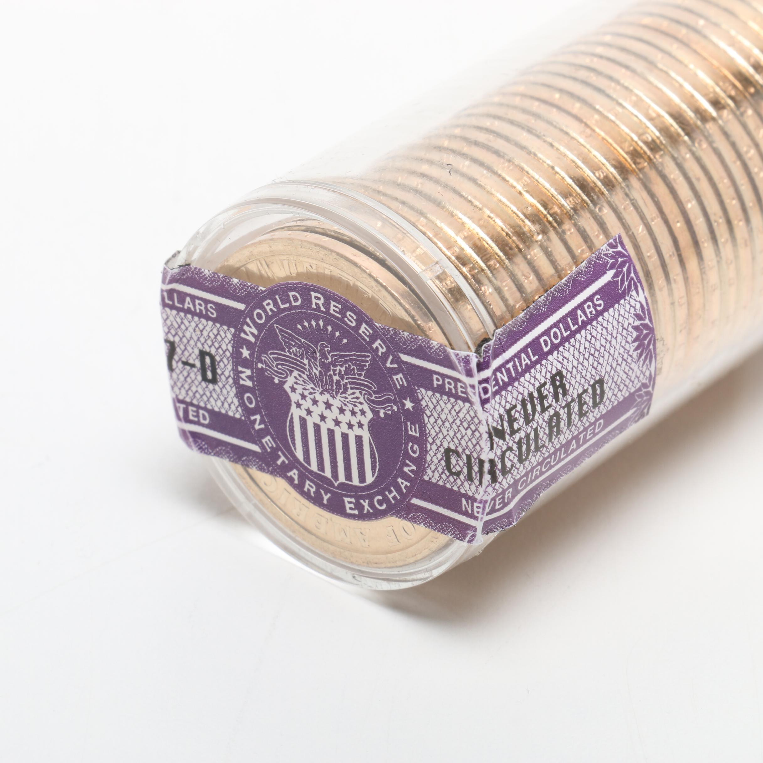 Ballistic Roll of Uncirculated Presidential One Dollar Coins EBTH