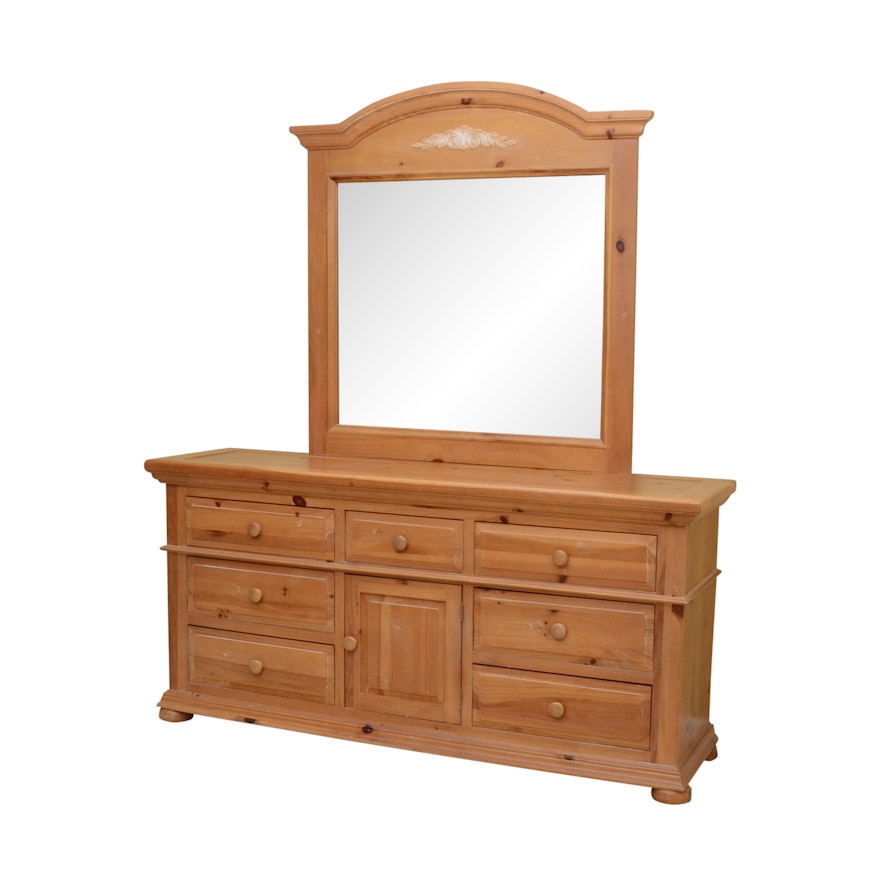Broyhill Fontana Pine Dresser With Mirror Ebth