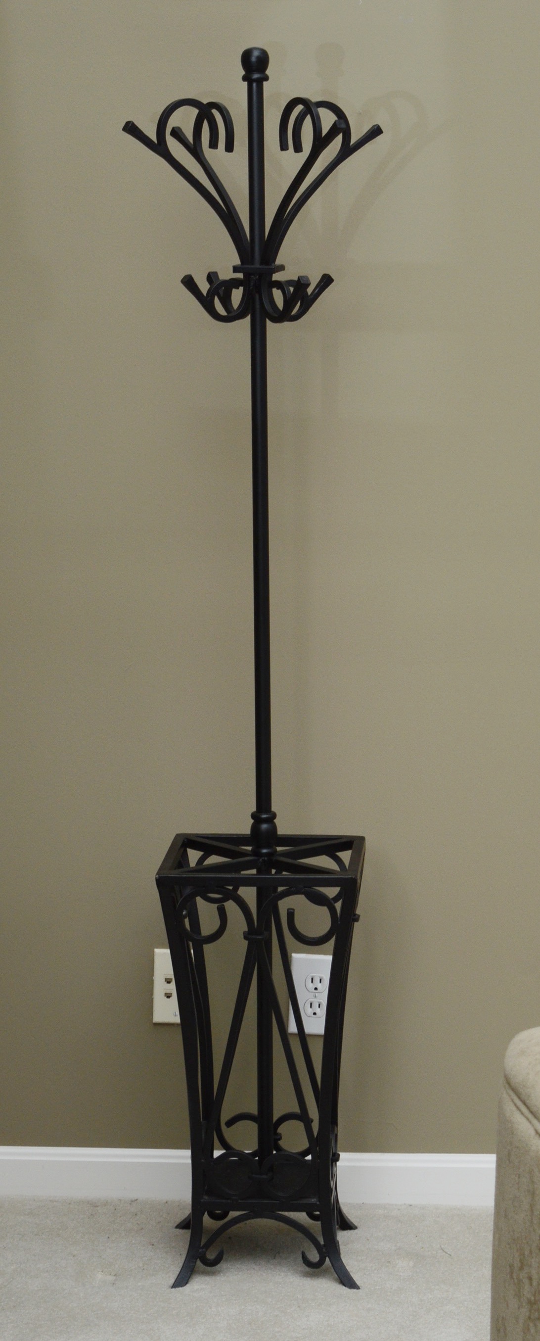 Pottery Barn Wrought Iron Coat Tree with Umbrella Stand EBTH