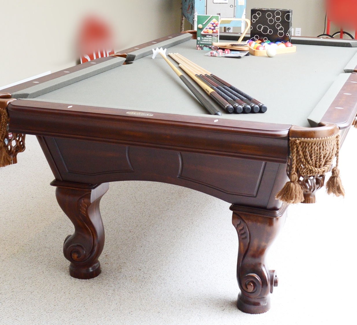 Beringer Slate Top Pool Table with Accessories EBTH