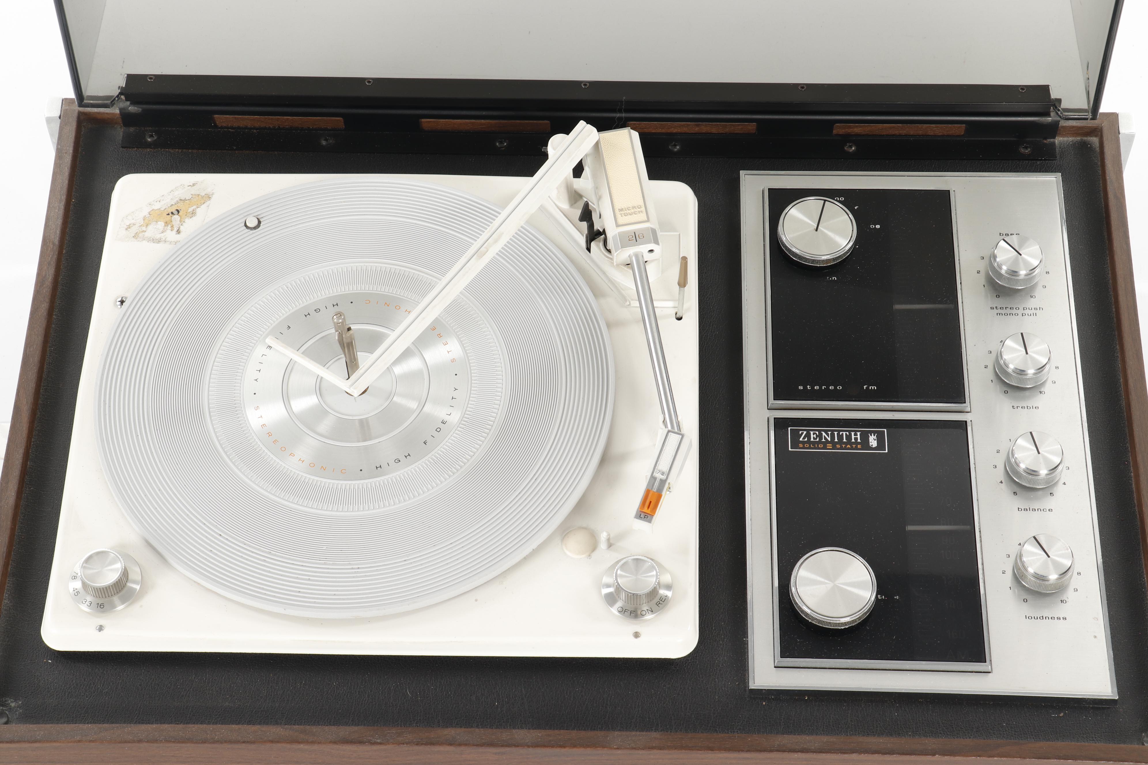 Zenith B595 Solid State Circle of Sound Phonograph and Tuner with