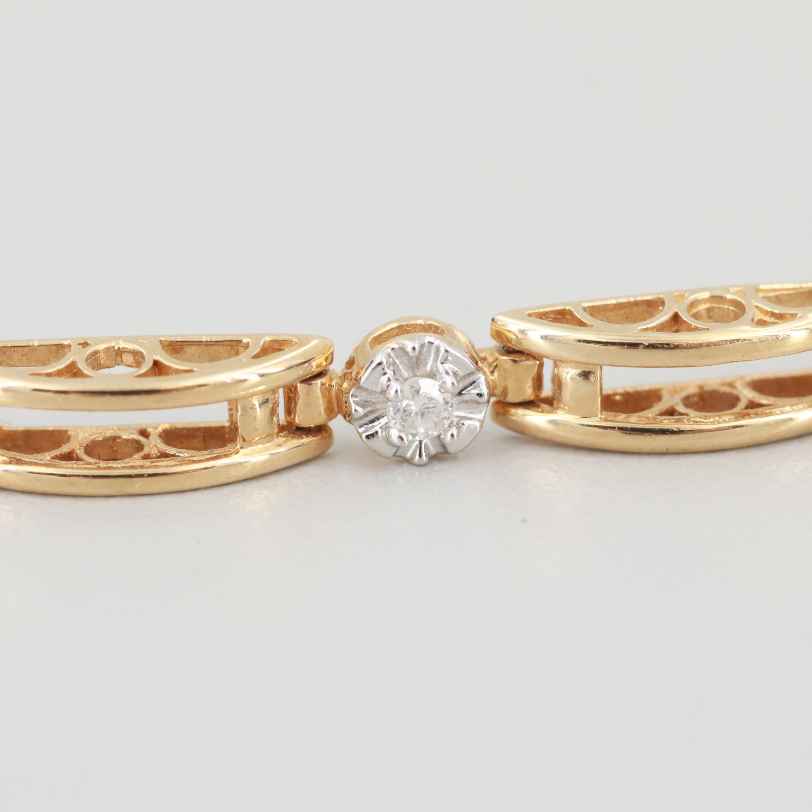 14K Yellow Gold Diamond Bracelet | EBTH