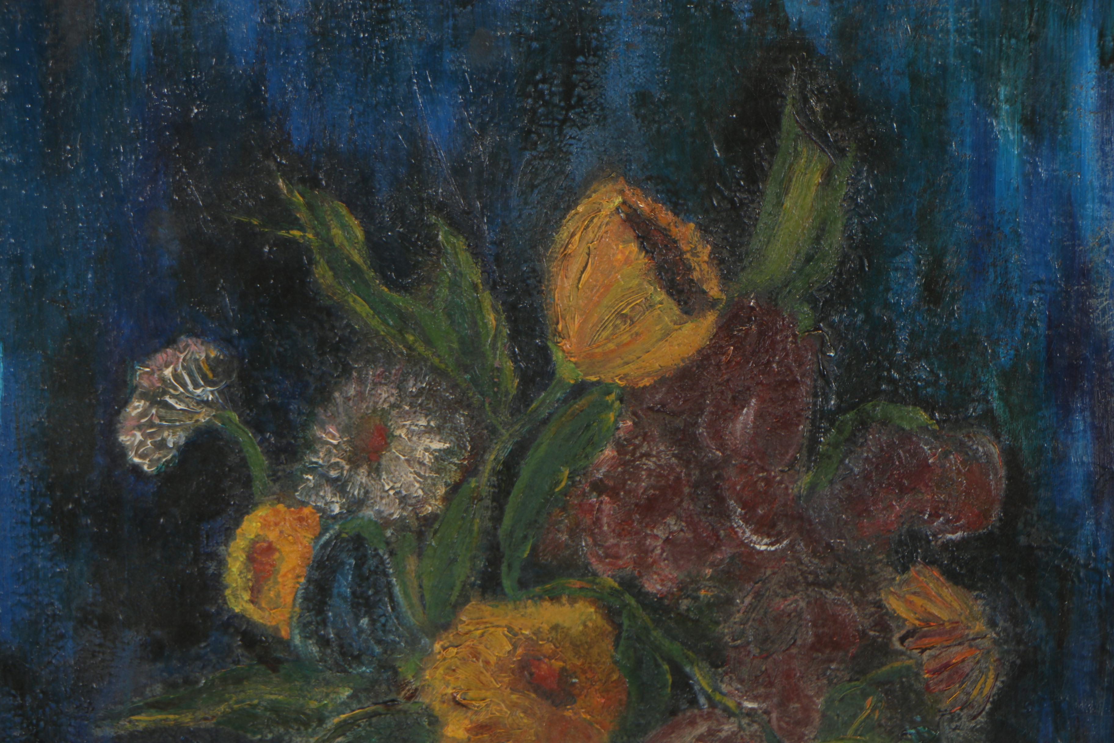 Mid 20th Century Oil Painting of Floral Still Life | EBTH