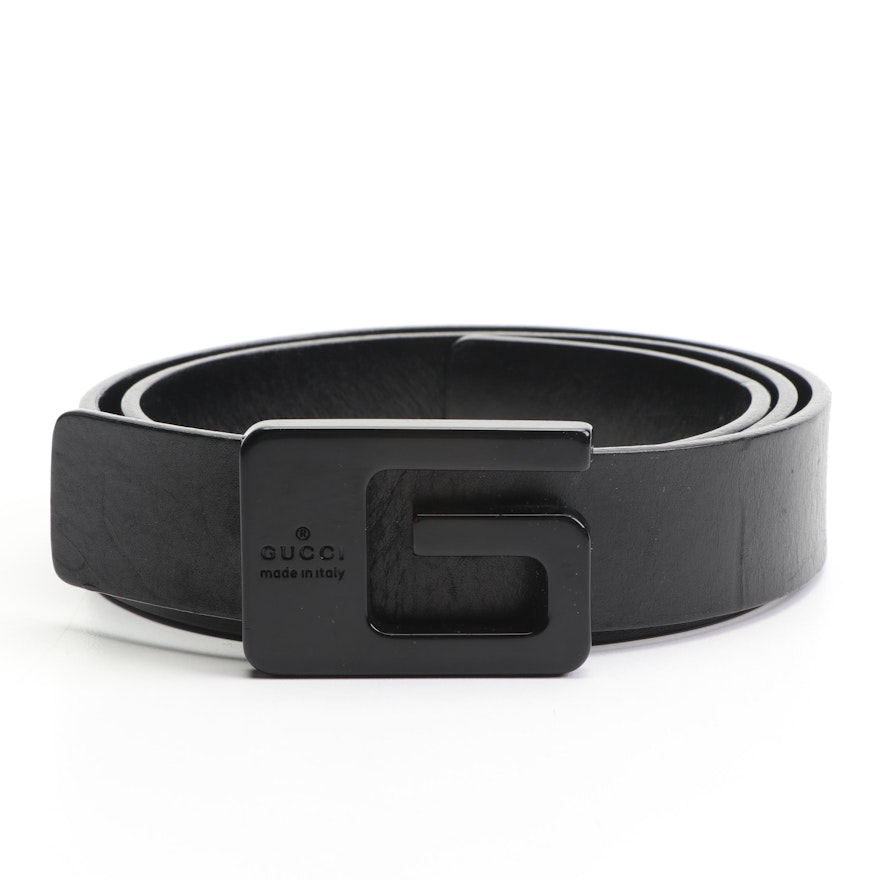 Gucci Black Leather Belt, Made in Italy | EBTH