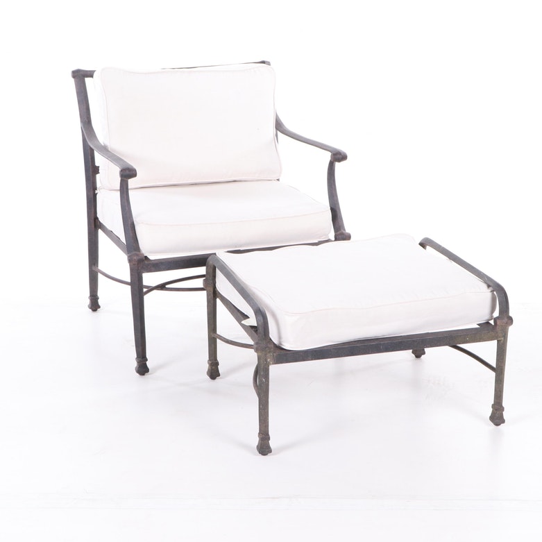 Gardener S Eden Wrought Iron Patio Chair And Ottoman