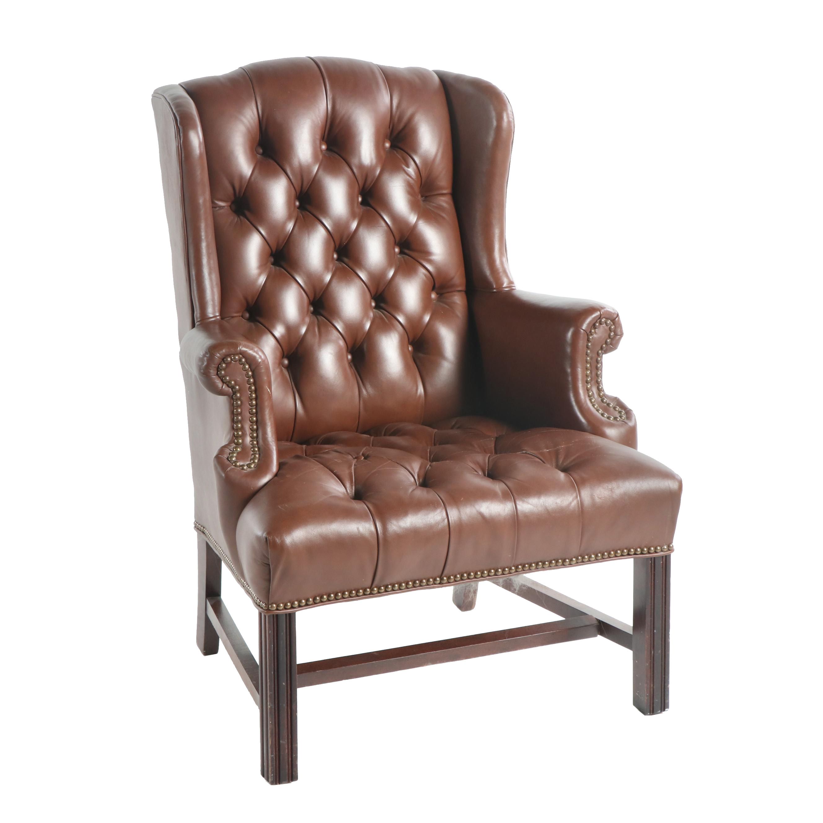 Chesterfield Style Upholstered Wingback Chair, 20th/ 21st Century EBTH