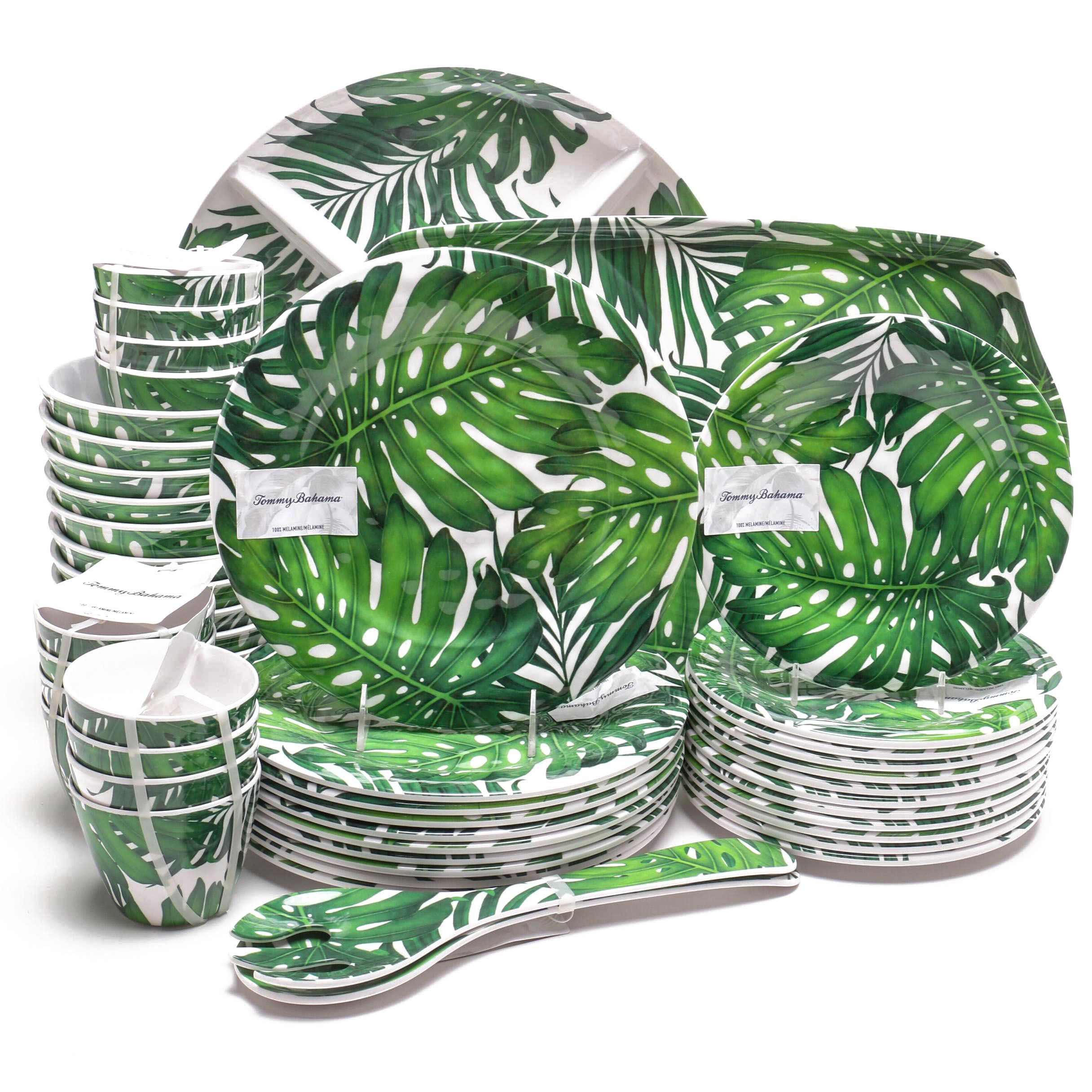 Tommy Bahama Melamine Tropical Palm Leaf Outdoor Dinnerware EBTH