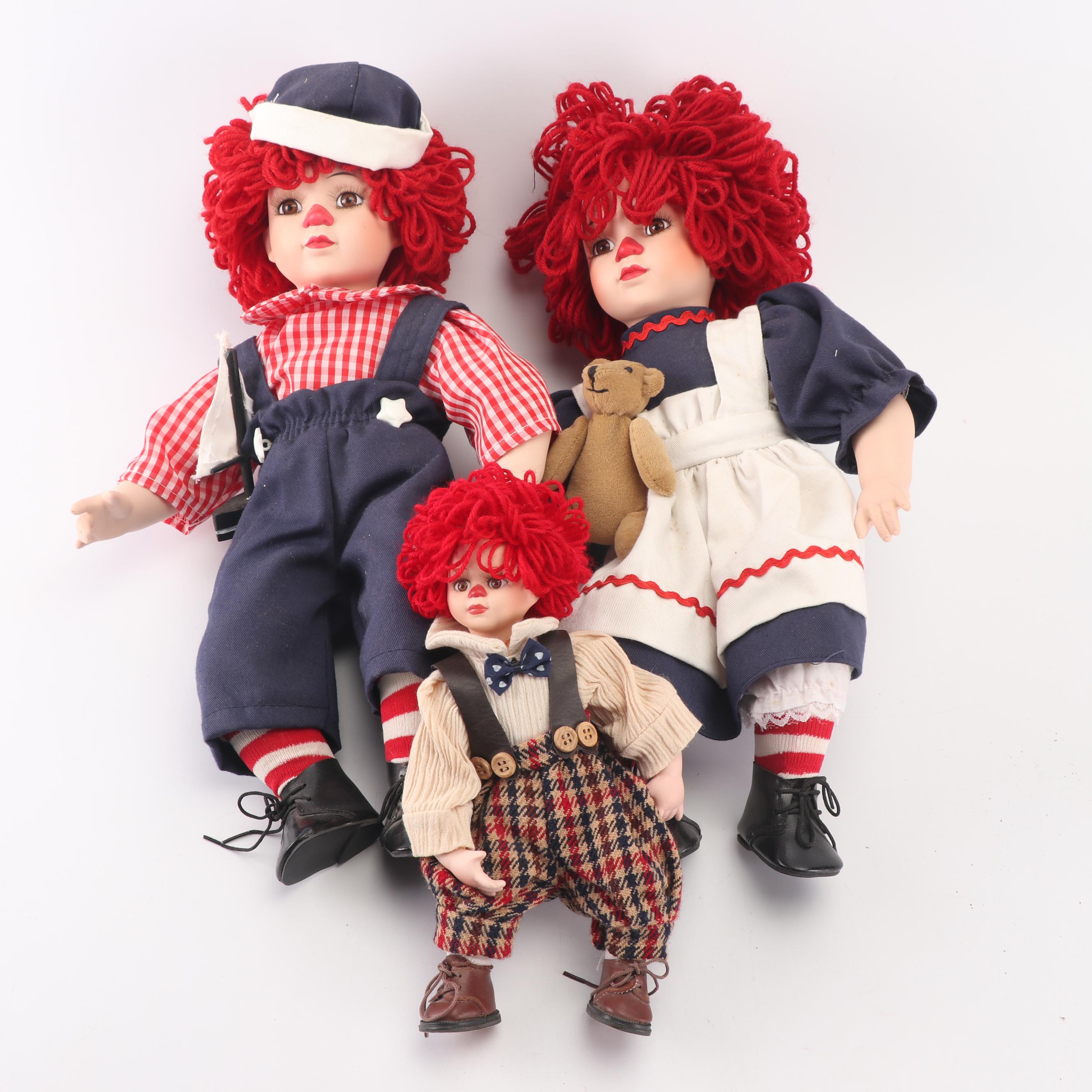 raggedy ann and andy porcelain dolls