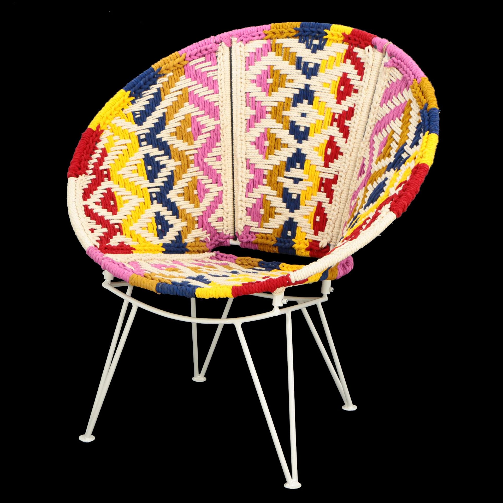 Mid Century Modern Style "Boho" Woven Rope Lounge Chair EBTH