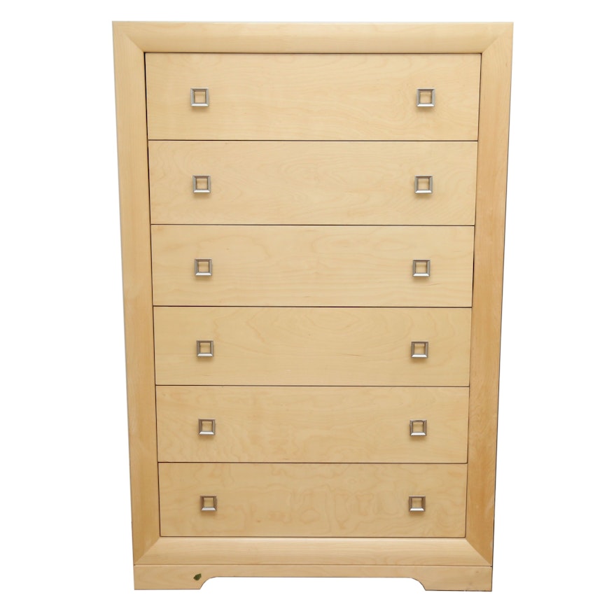 Oak Laminate Six Drawer Chest By Cindy Crawford Home 21st Century