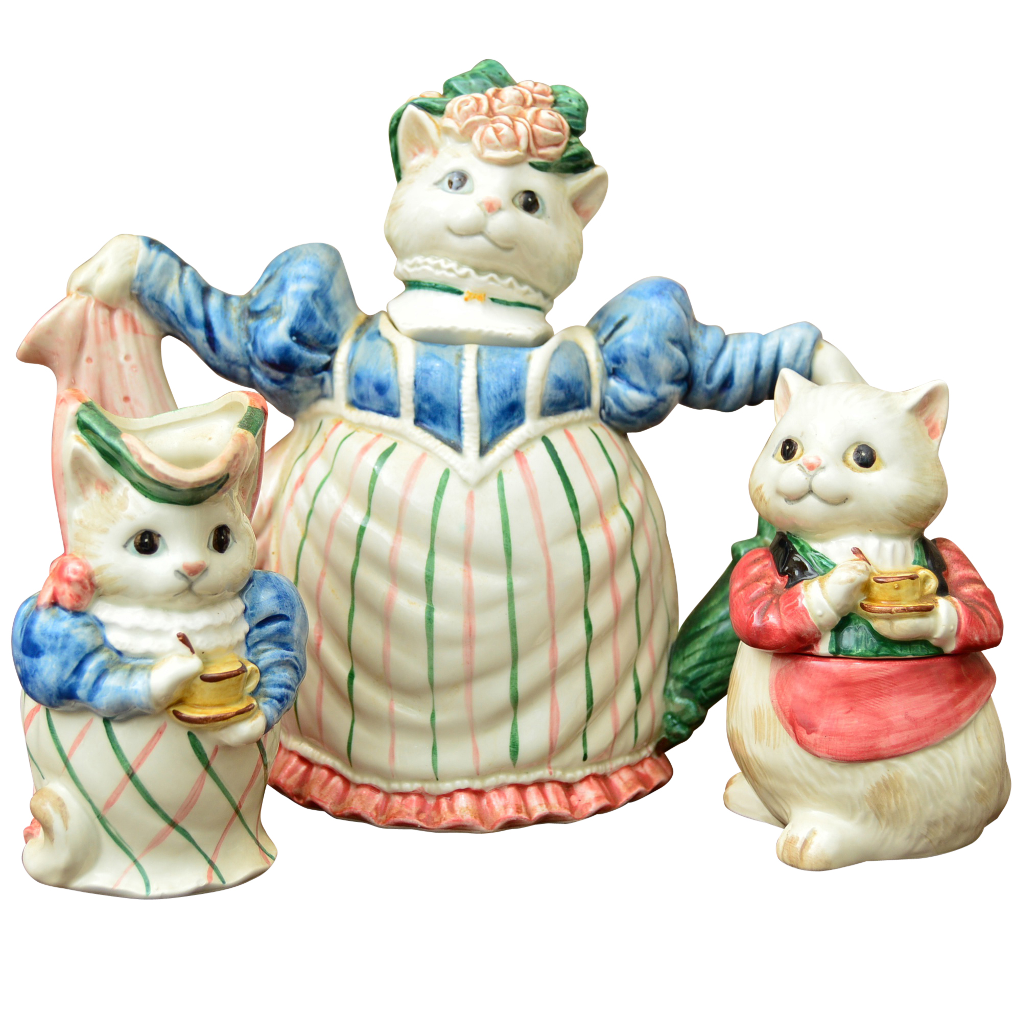 Fitz and Floyd CatThemed Ceramic Tea Set EBTH