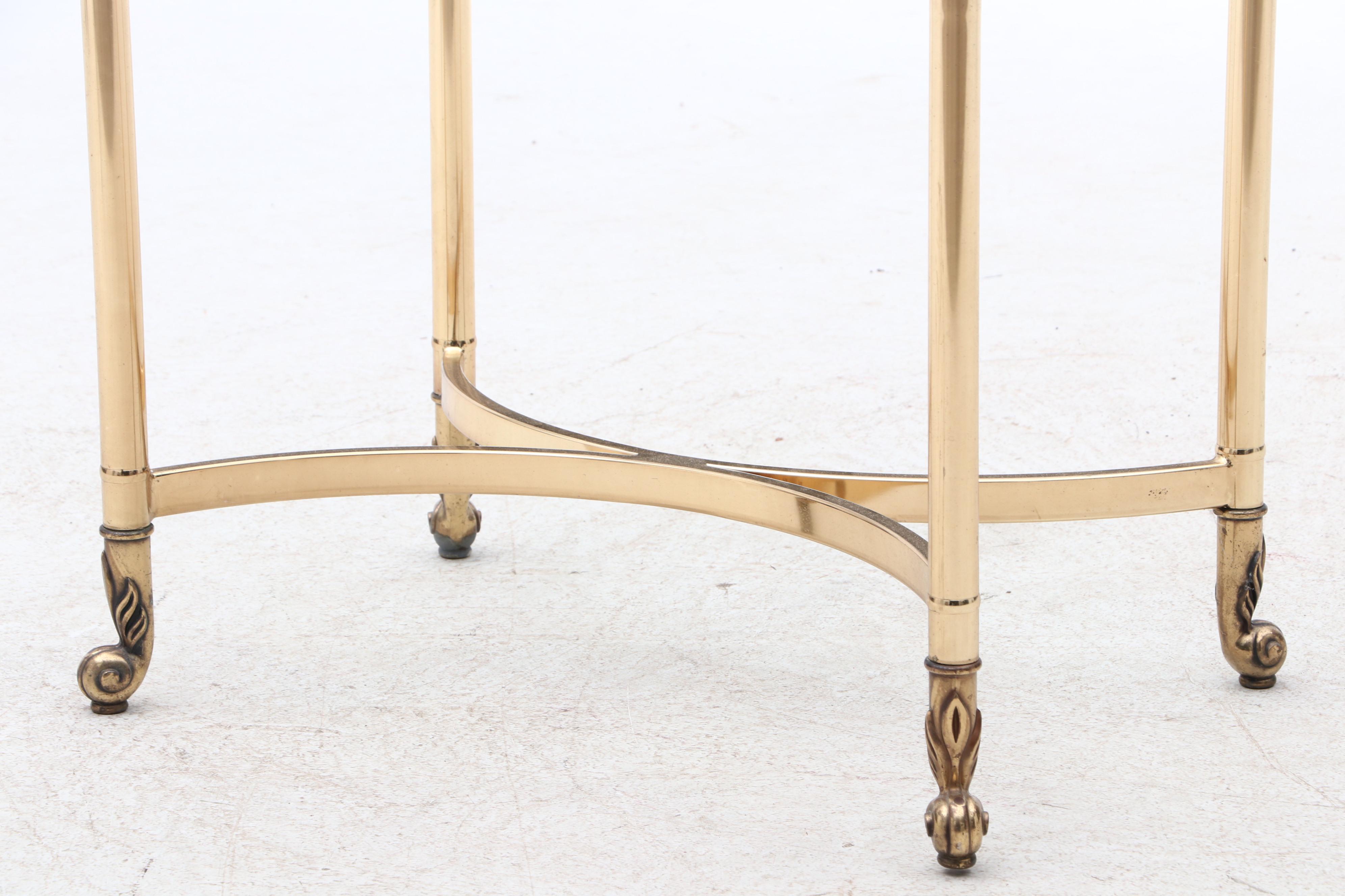 Glass Top Metal Frame Side Table EBTH