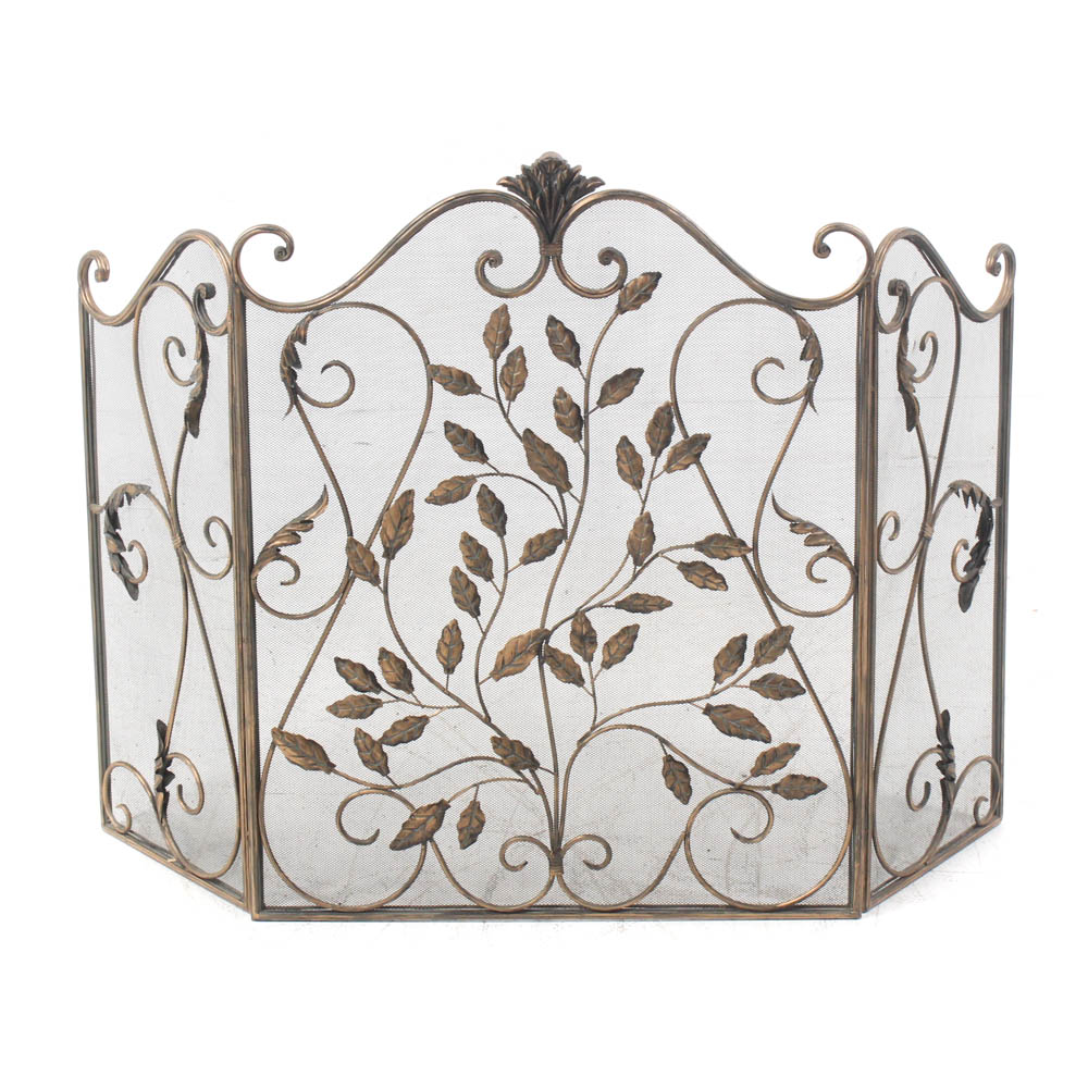 Wrought Metal Hinged Fireplace Screen EBTH
