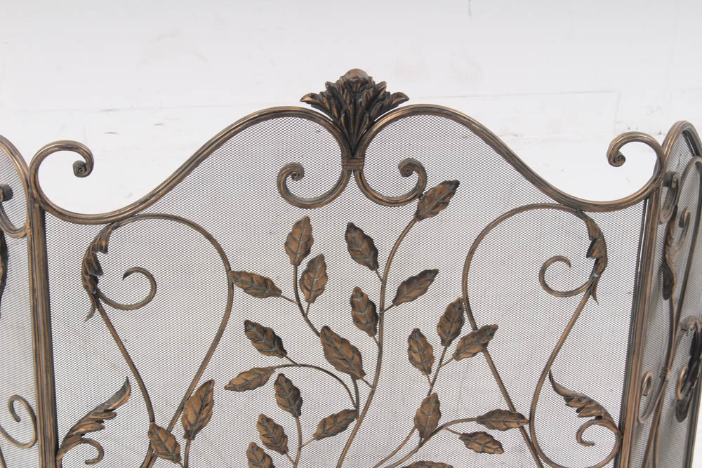 Wrought Metal Hinged Fireplace Screen EBTH