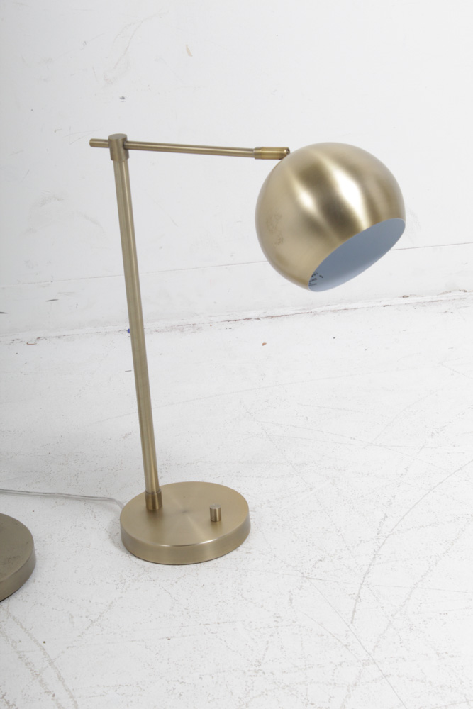 Hextra GoldTone Floor and Desk Lamps EBTH