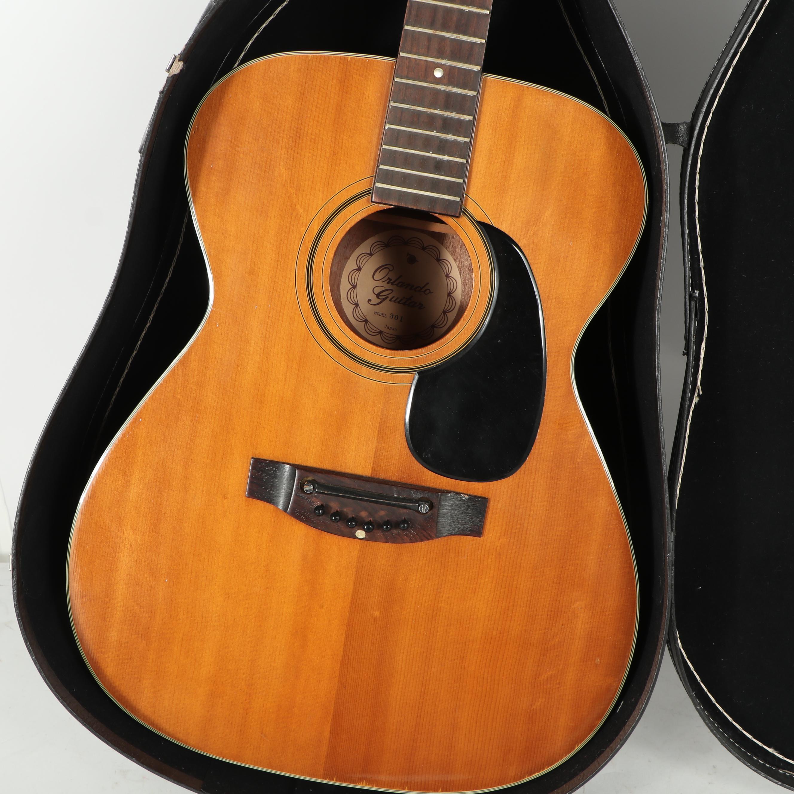 Orlando Model 301 Acoustic Guitar with Case, Circa 1970 EBTH