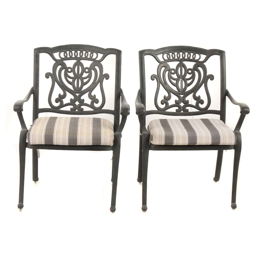 Metal Patio Chairs With Plantation Patterns Seat Cushions 21st