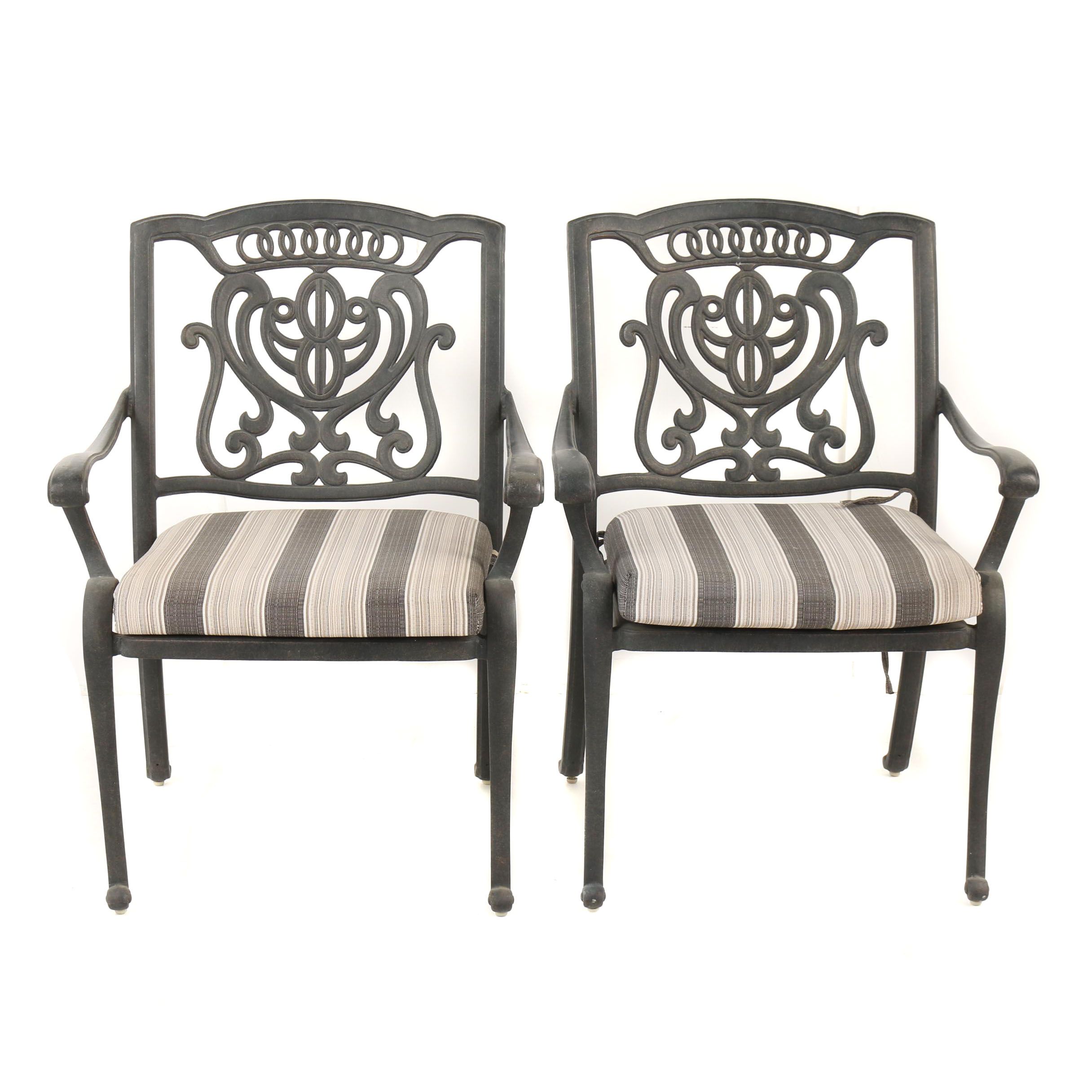 Metal Patio Chairs With Plantation Patterns Seat Cushions 21st