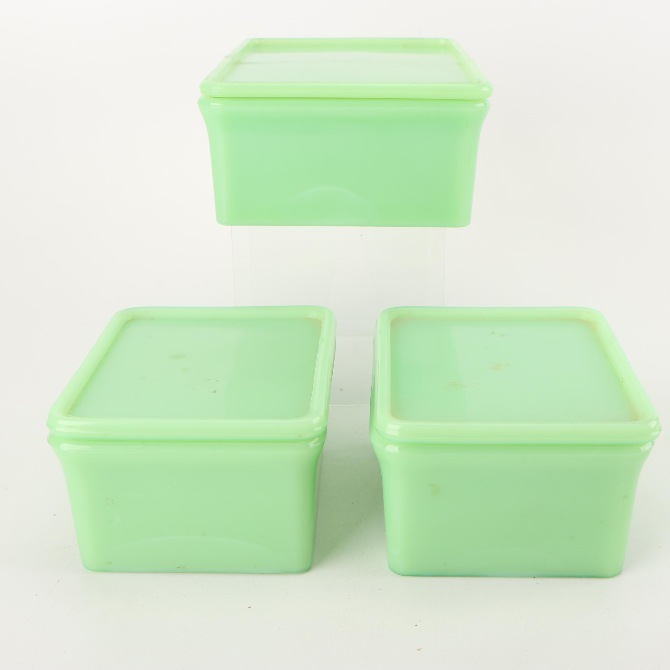 Jadeite Refrigerator Dishes, MidCentury EBTH