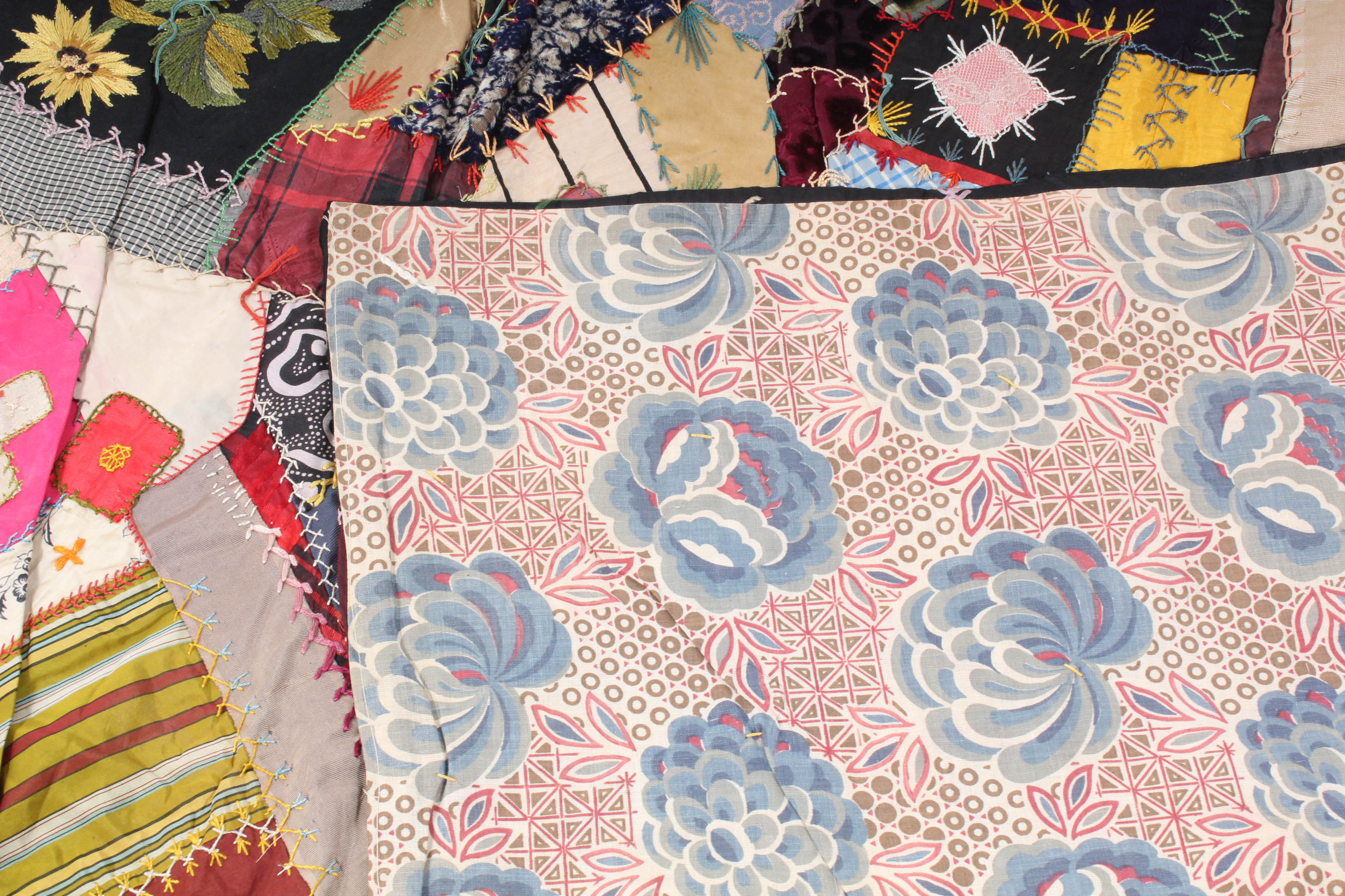 Handcrafted Crazy Quilt Including Japanese Silk EBTH