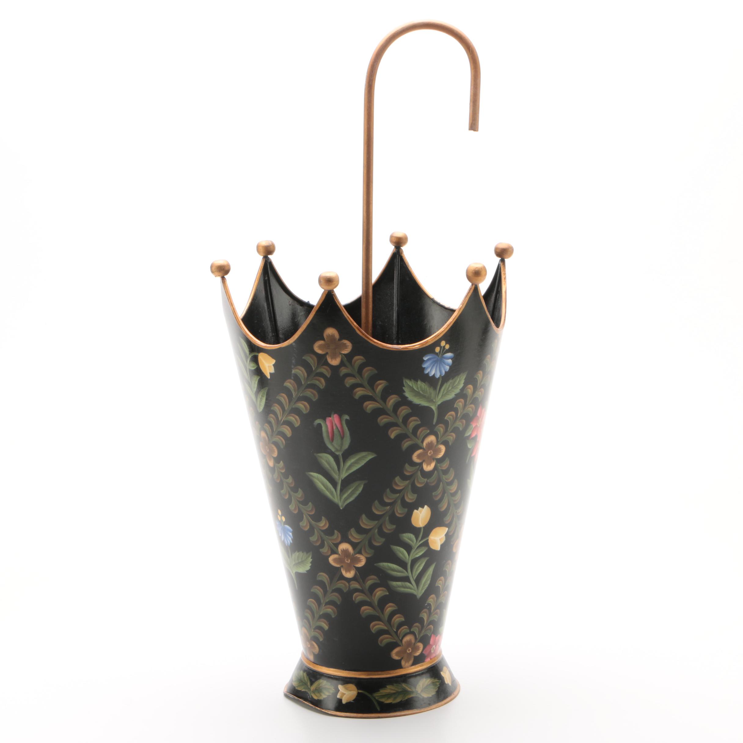Colonial Accents Floral Tole Umbrella Stand EBTH