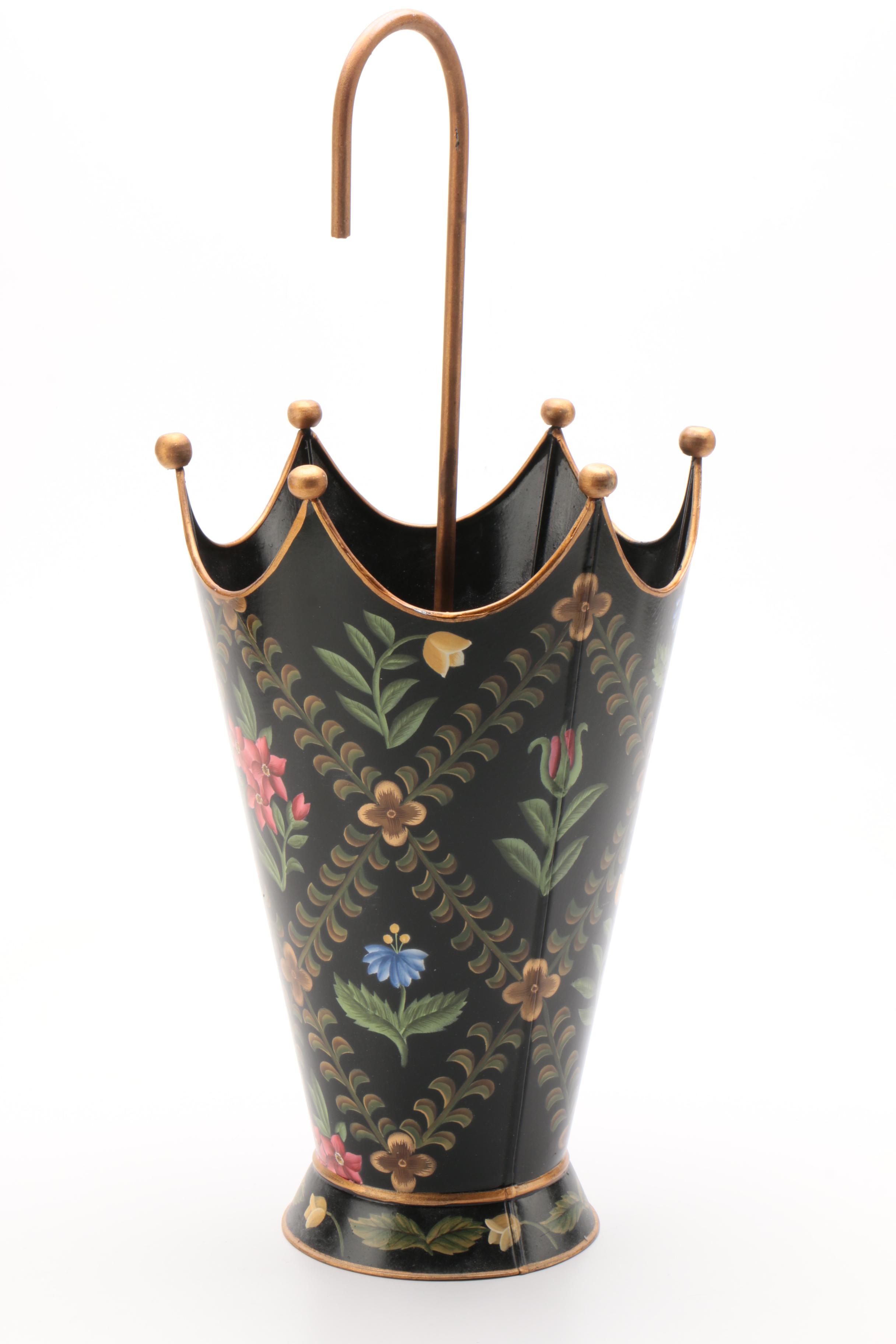 Colonial Accents Floral Tole Umbrella Stand EBTH