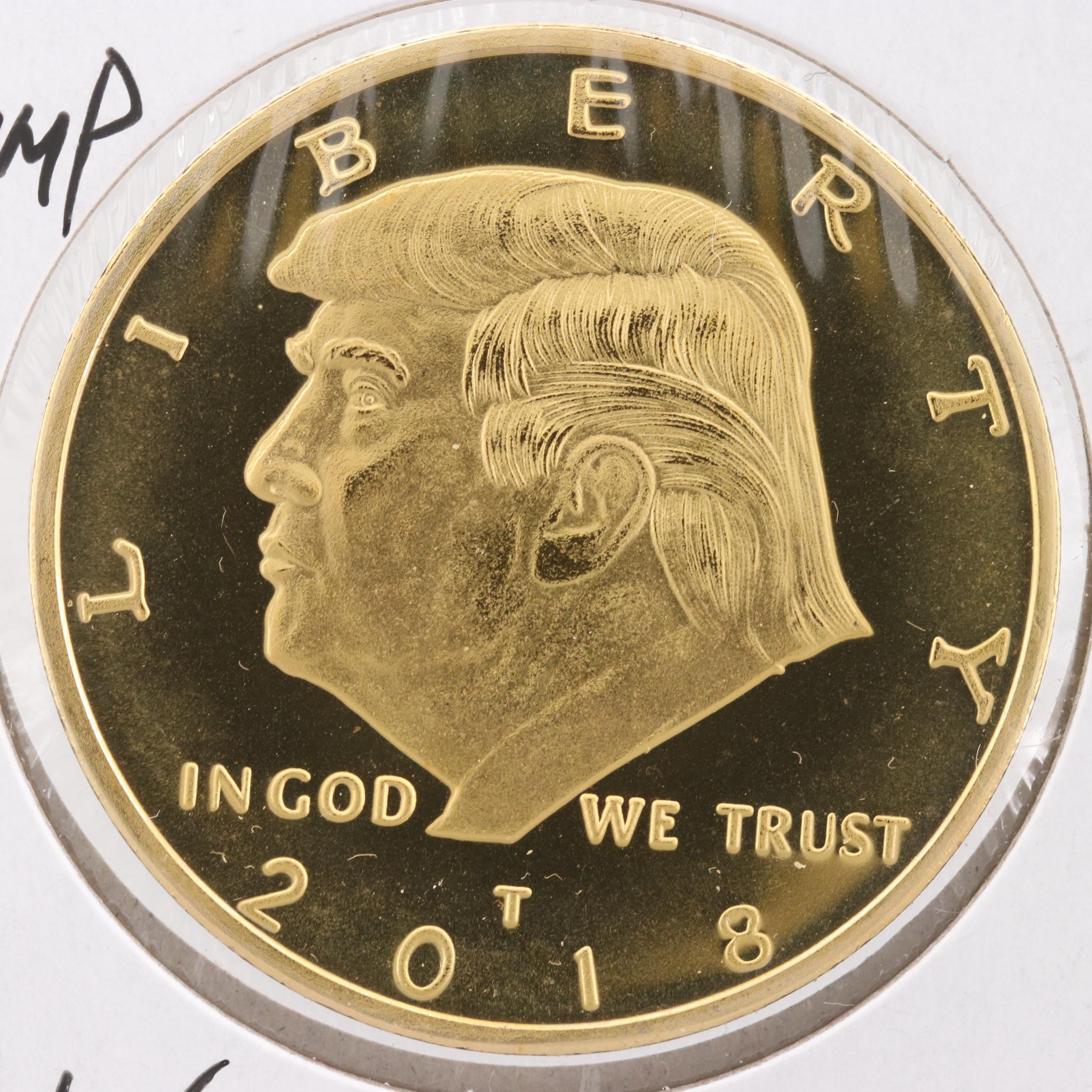 Gold Plated 2018 Donald Trump 45th President Coin | EBTH