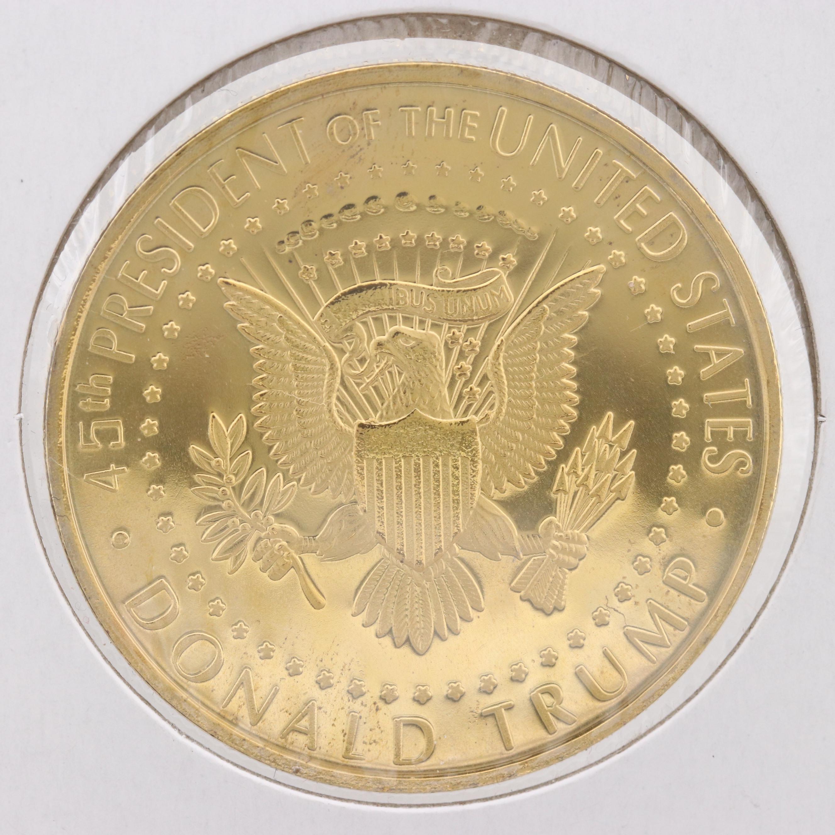 Gold Plated 2018 Donald Trump 45th President Coin | EBTH 