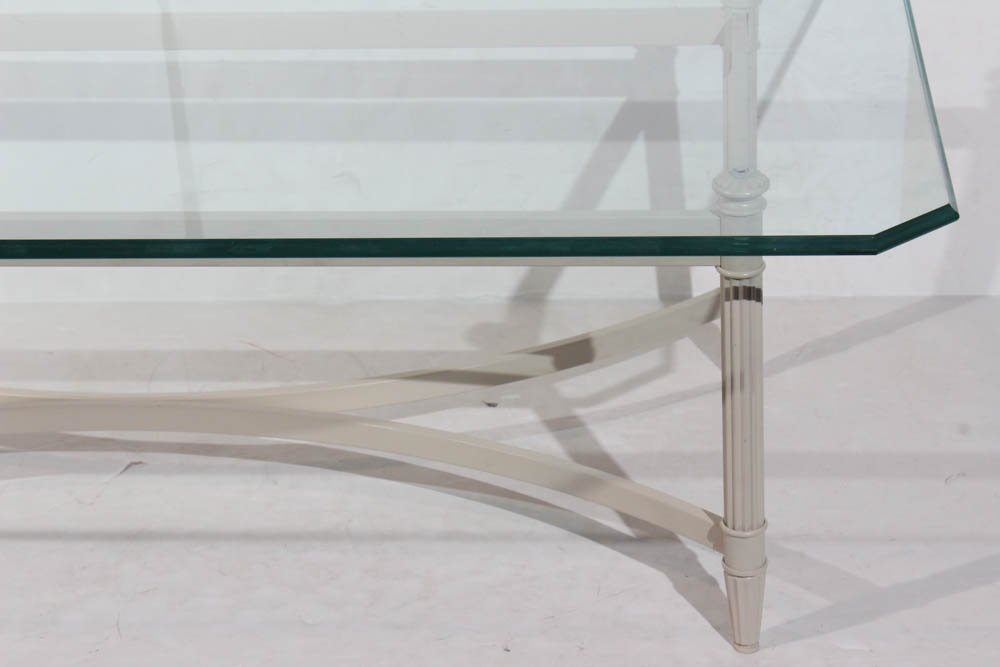 Glass Top Metal Frame Coffee Table EBTH