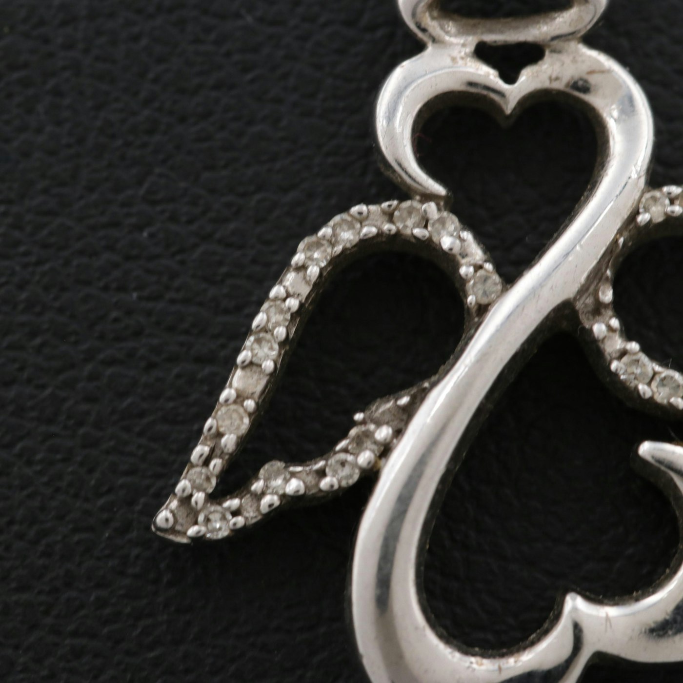 Jane Seymour Sterling Silver Diamond Open Heart Angel Pendant Necklace ...