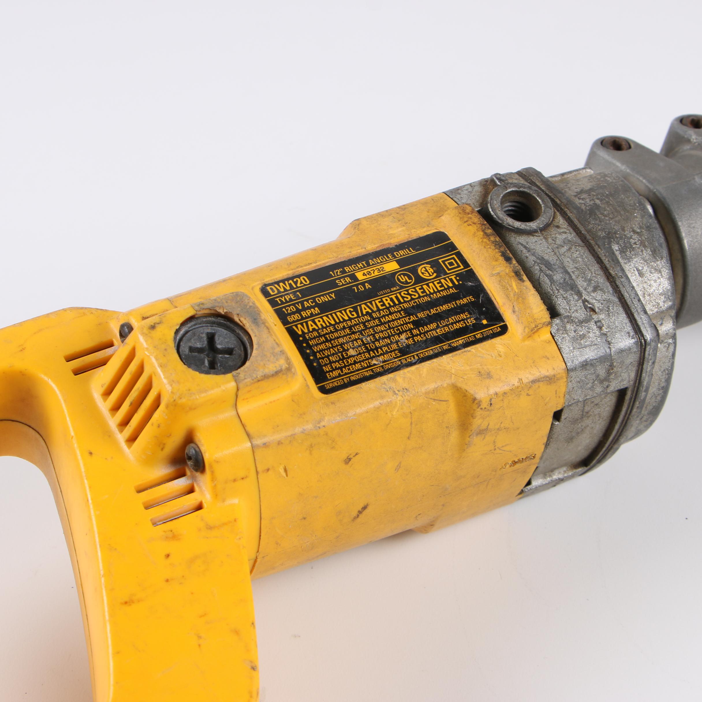 DeWalt 1/2" Right Angle Drill with Case EBTH