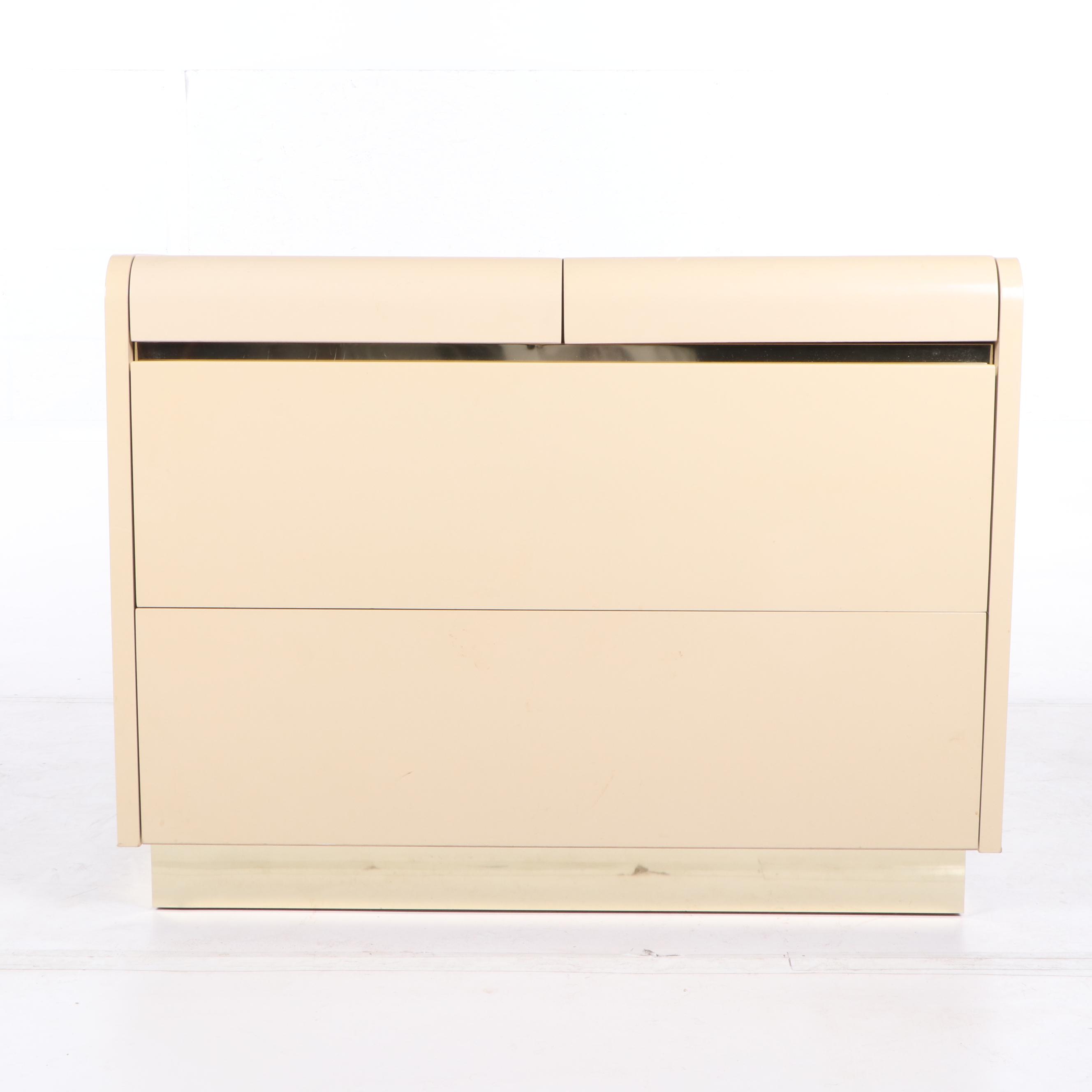 Vintage Lane Lacquer And Brass 4 Drawer Dresser Ebth