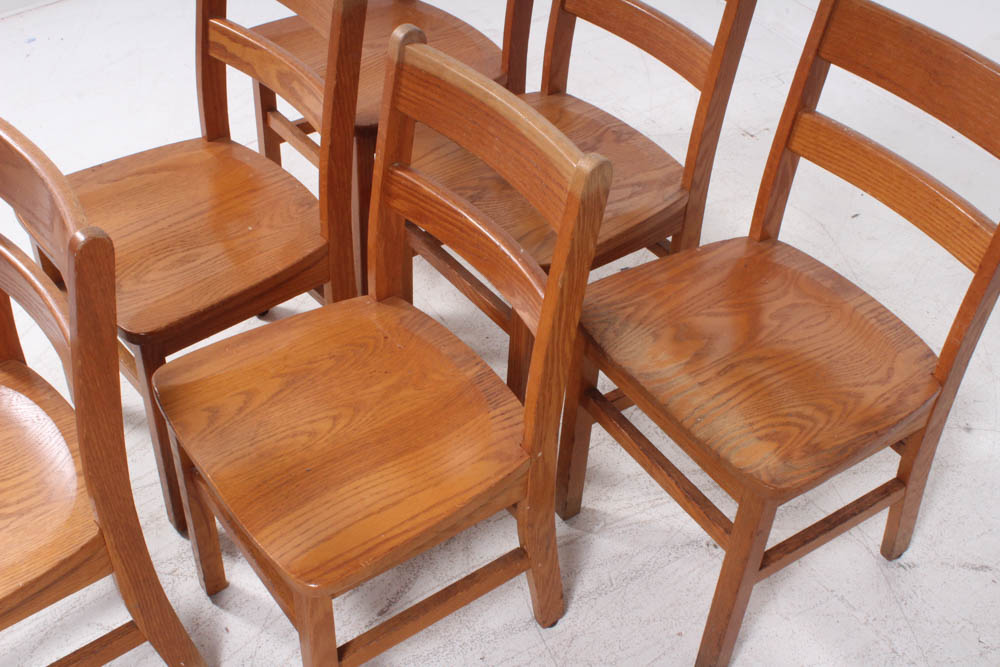 Southern Desk Company Oak School Chairs EBTH
